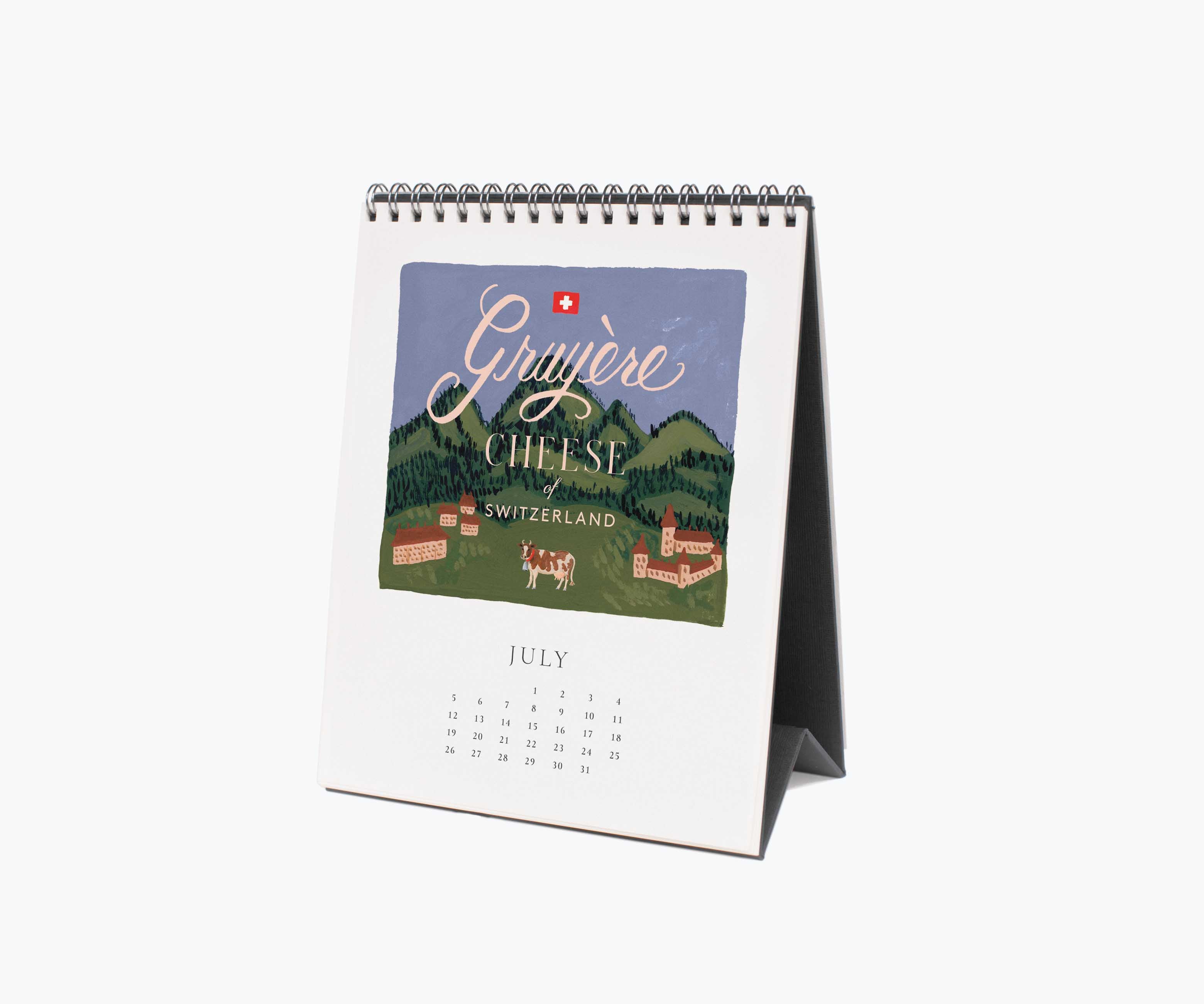 2026 Desk Calendar - Cheese