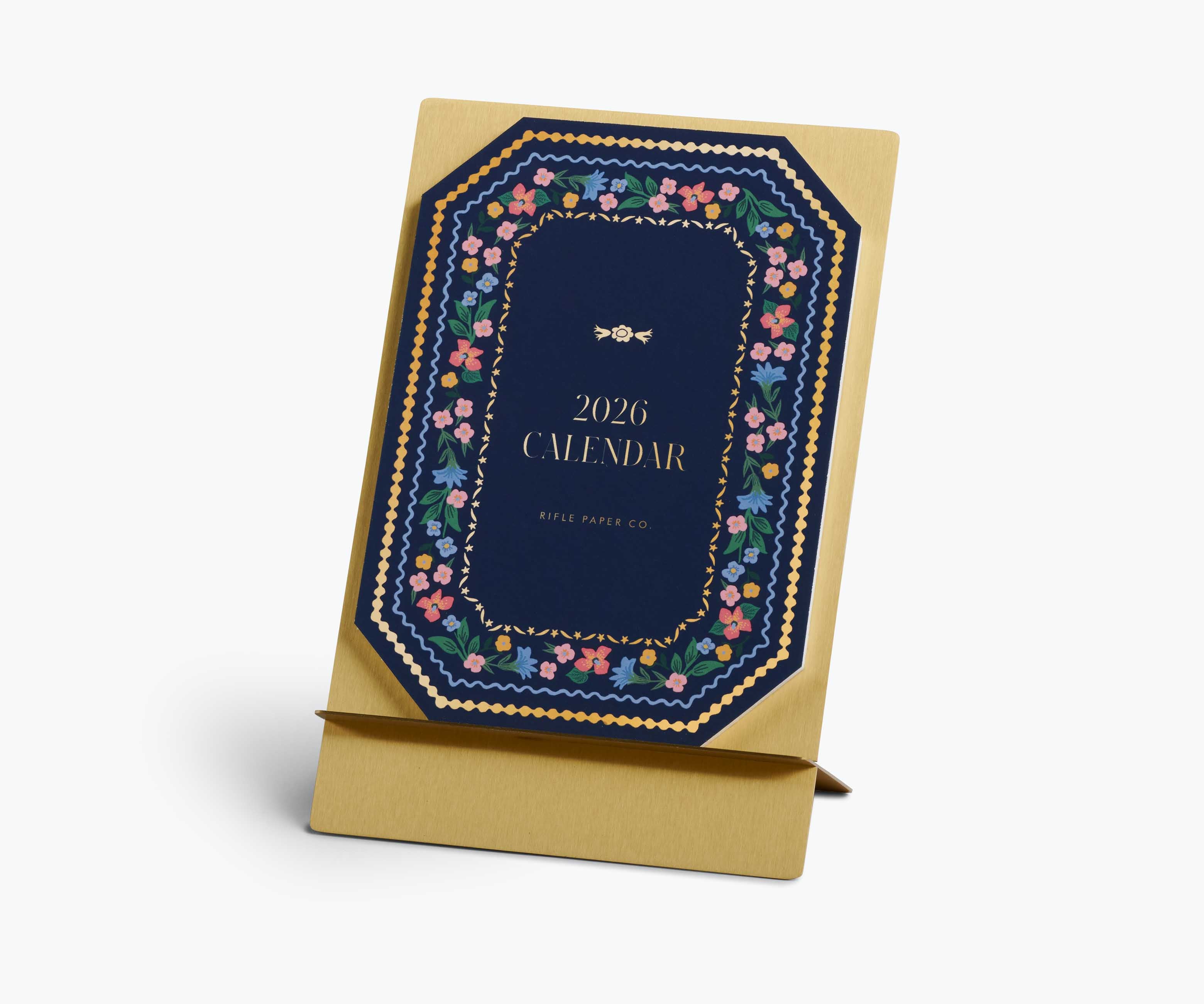 2026 Brass Easel Desk Calendar - Wildwood