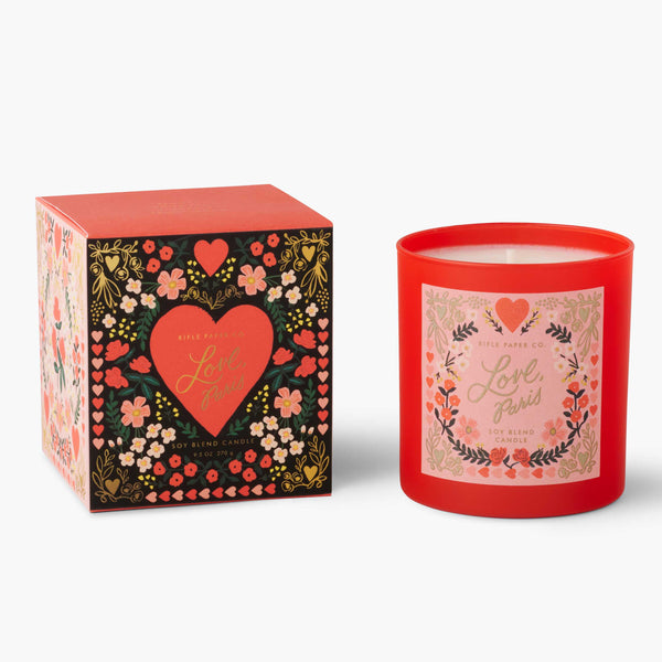 Love, Paris 9.5 oz Floral Soy Candle | Rifle Paper Co.