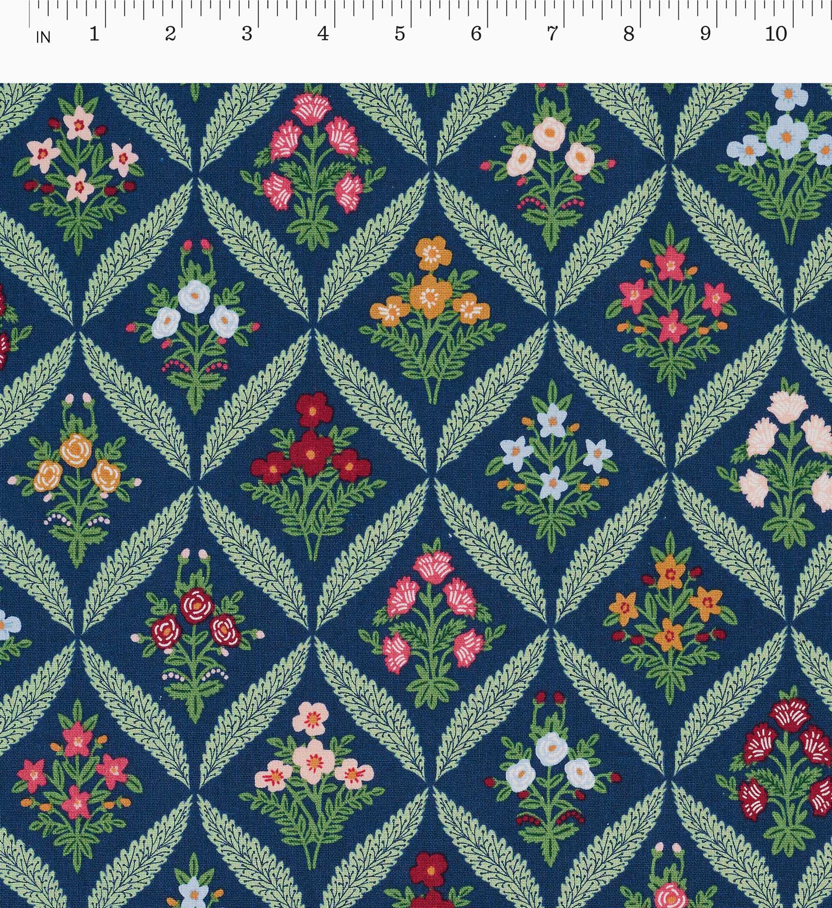 Estee Garden Canvas Fabric - Navy Multi