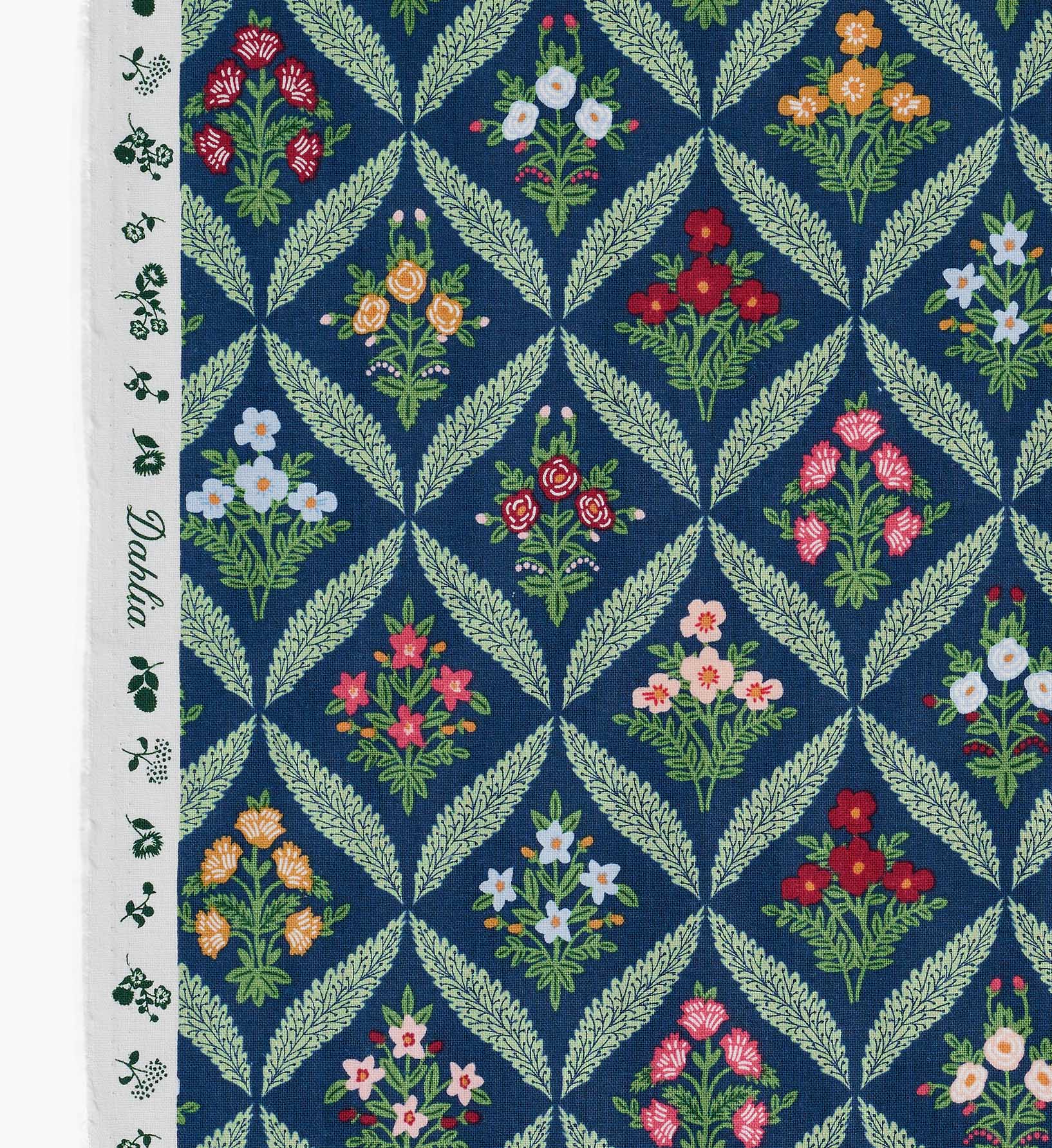 Estee Garden Canvas Fabric - Navy Multi