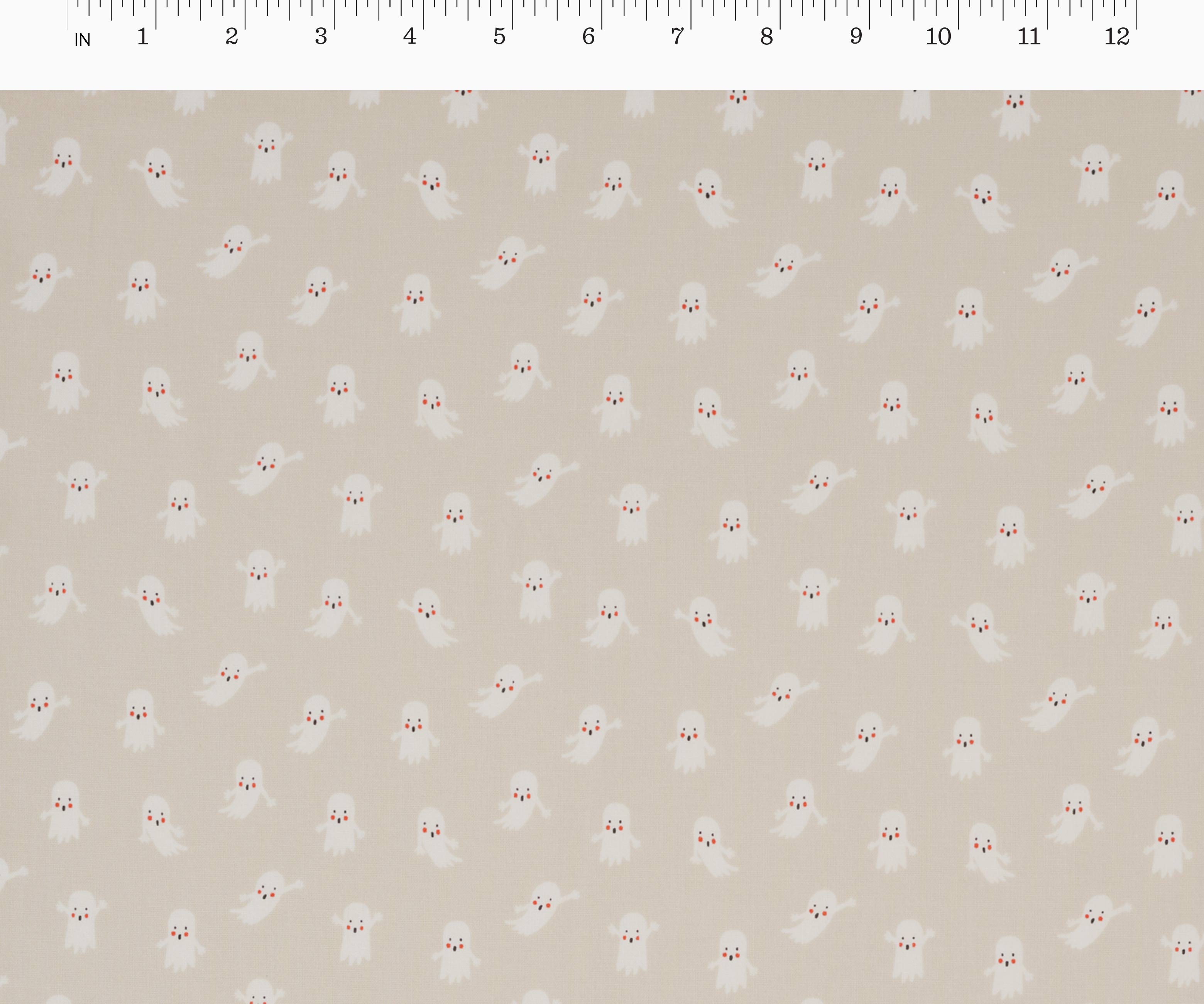 Ghosts Cotton Fabric - Linen