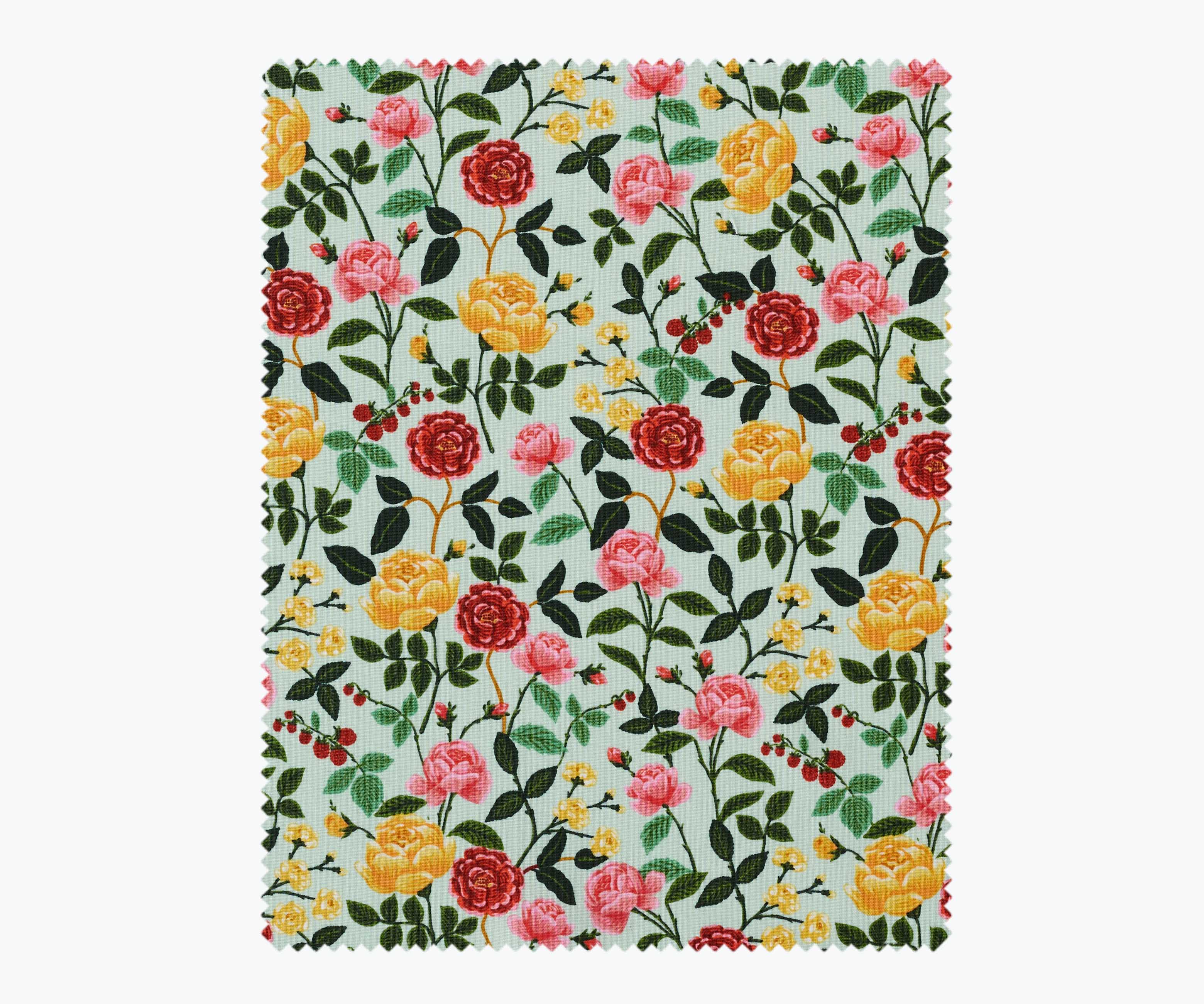 Roses Cotton Fabric - Mint
