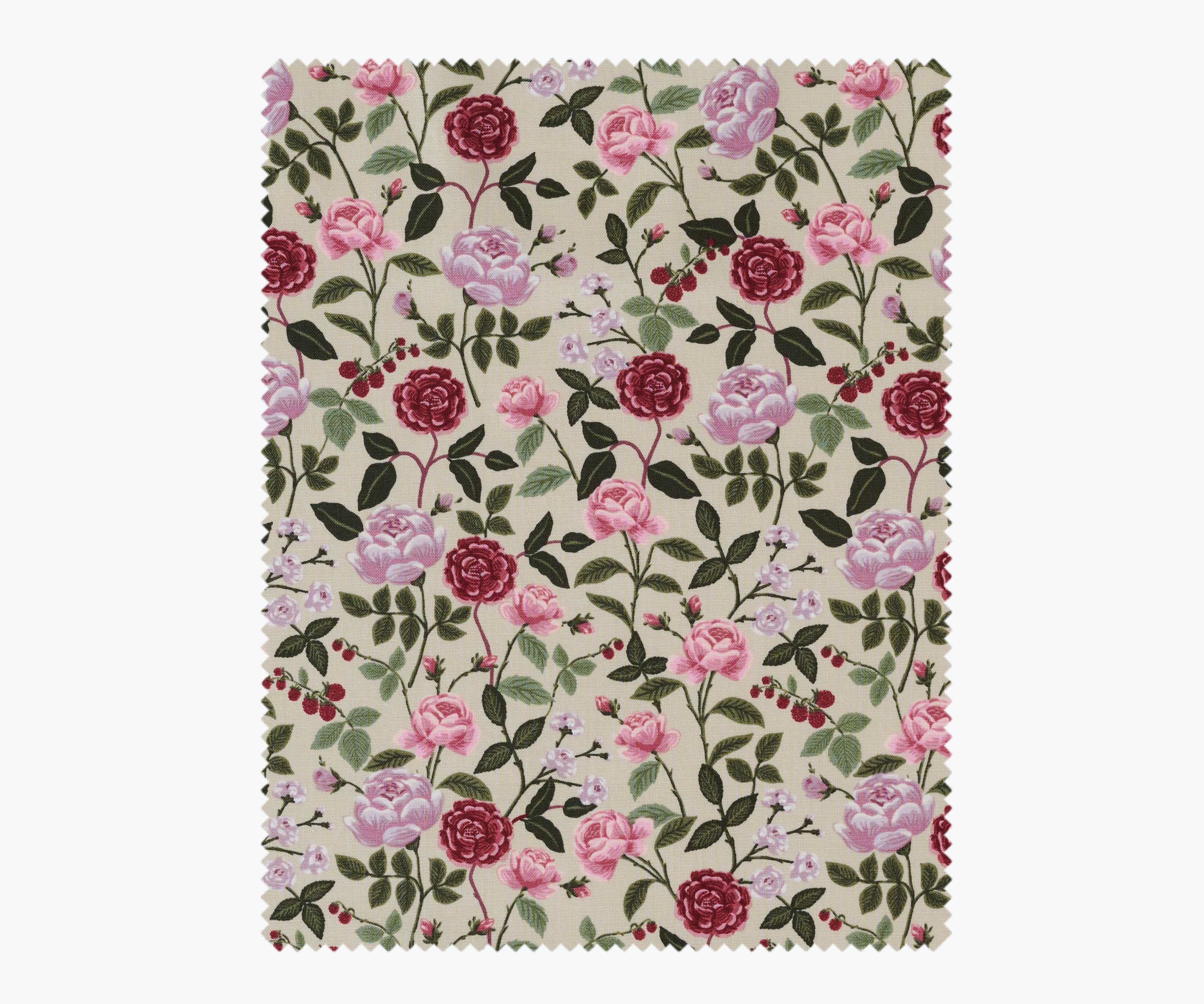 Roses Cotton Fabric - Plum
