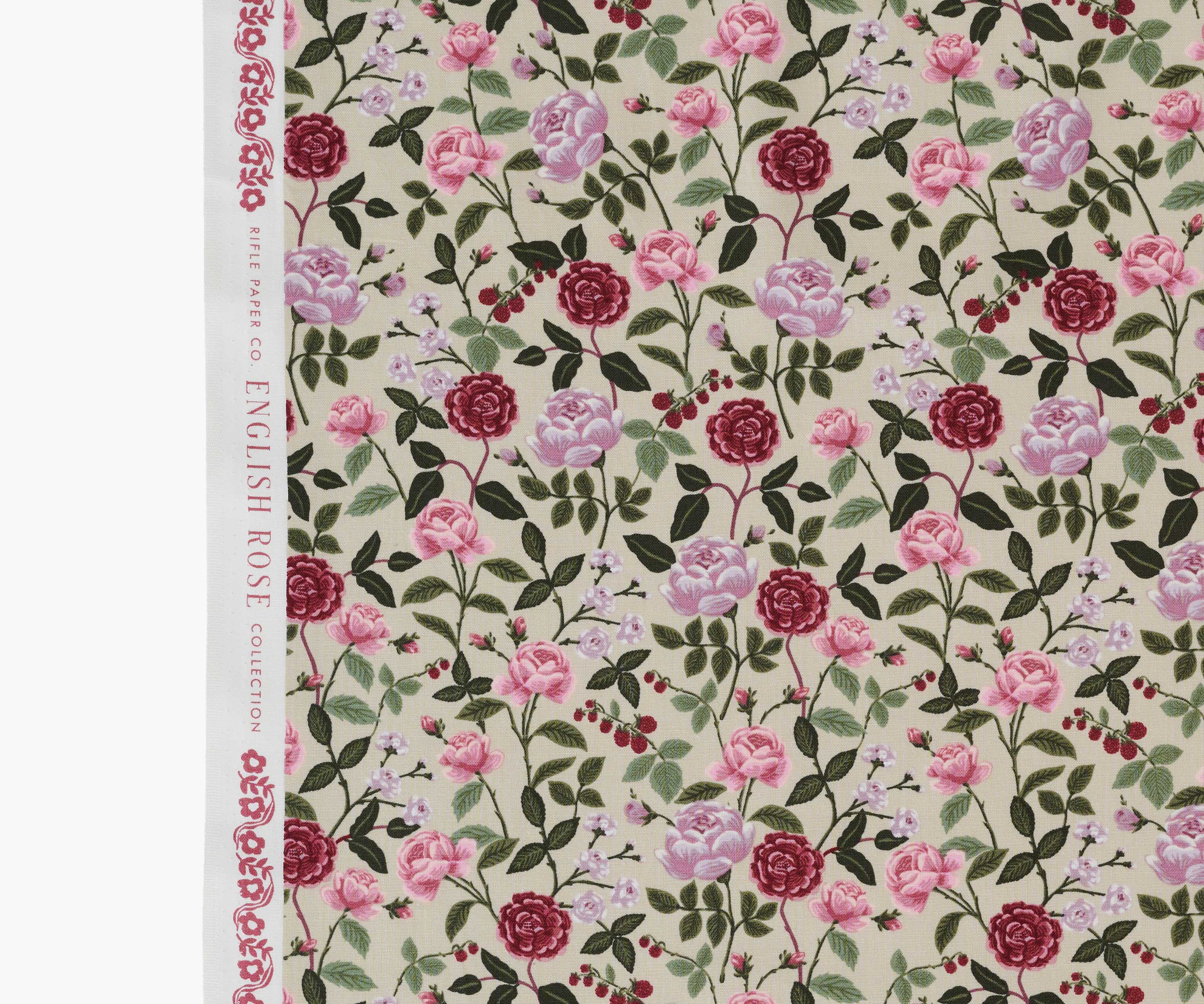 Roses Cotton Fabric - Plum