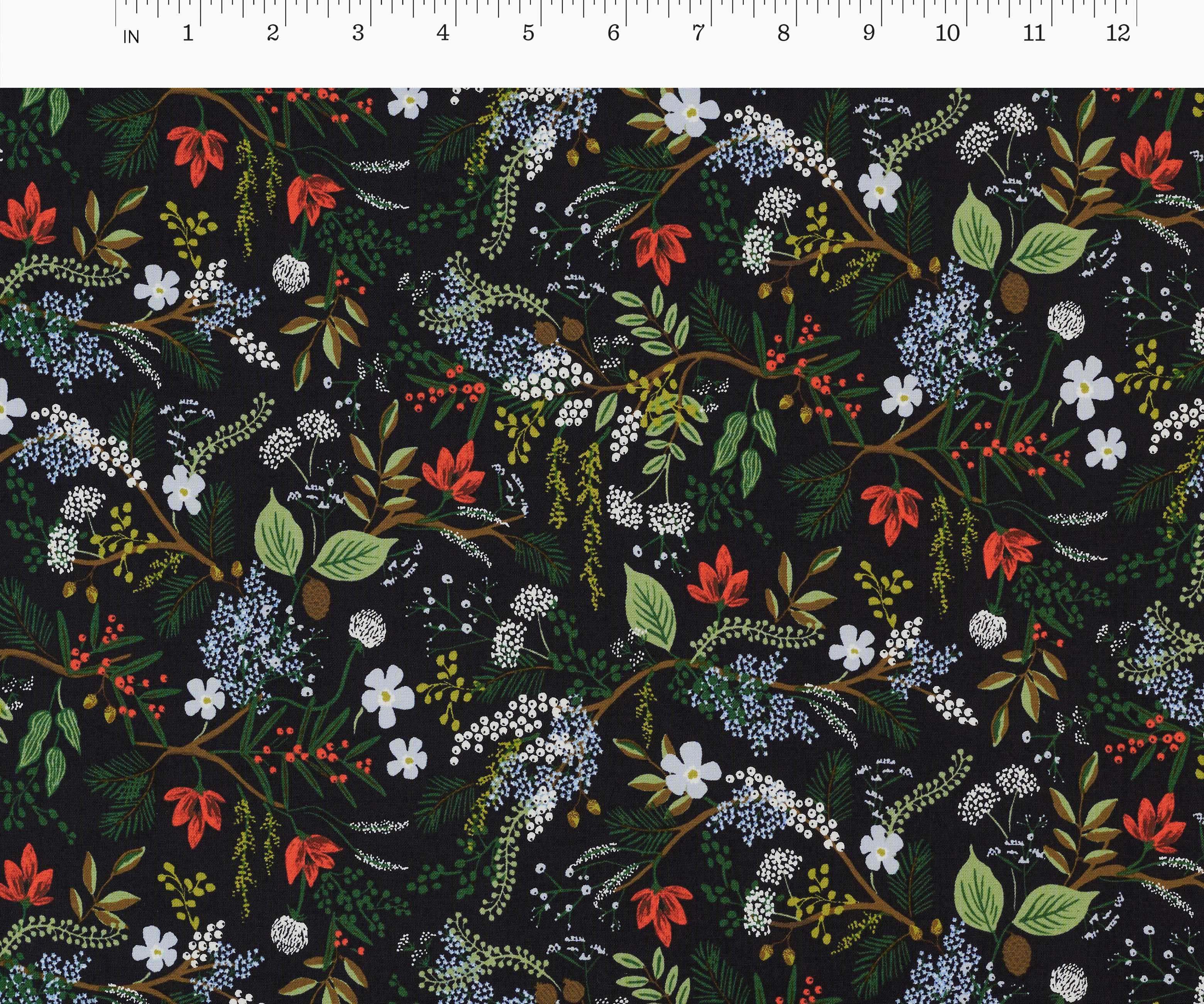 Juniper Forest Cotton Fabric - Black