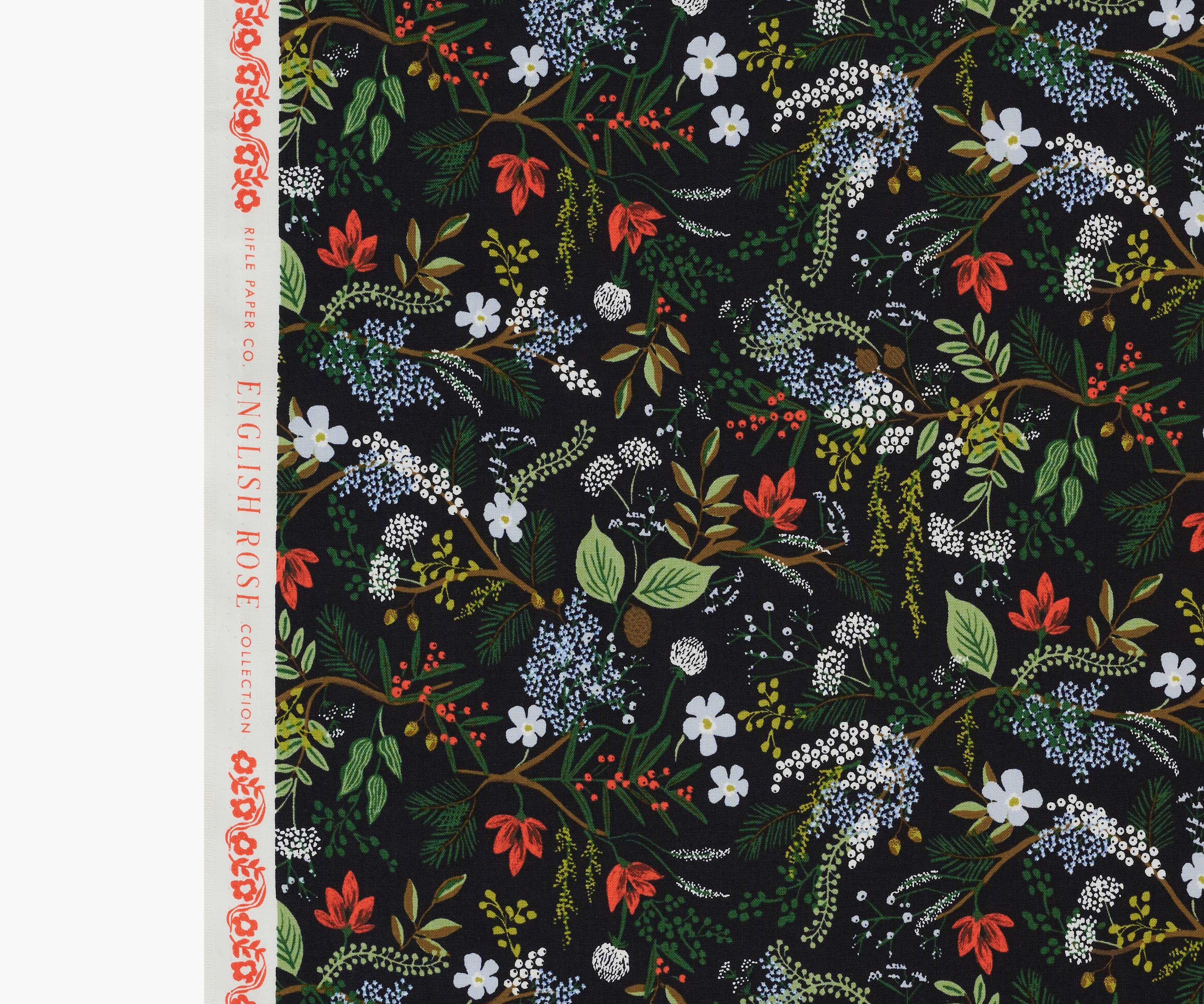 Juniper Forest Cotton Fabric - Black