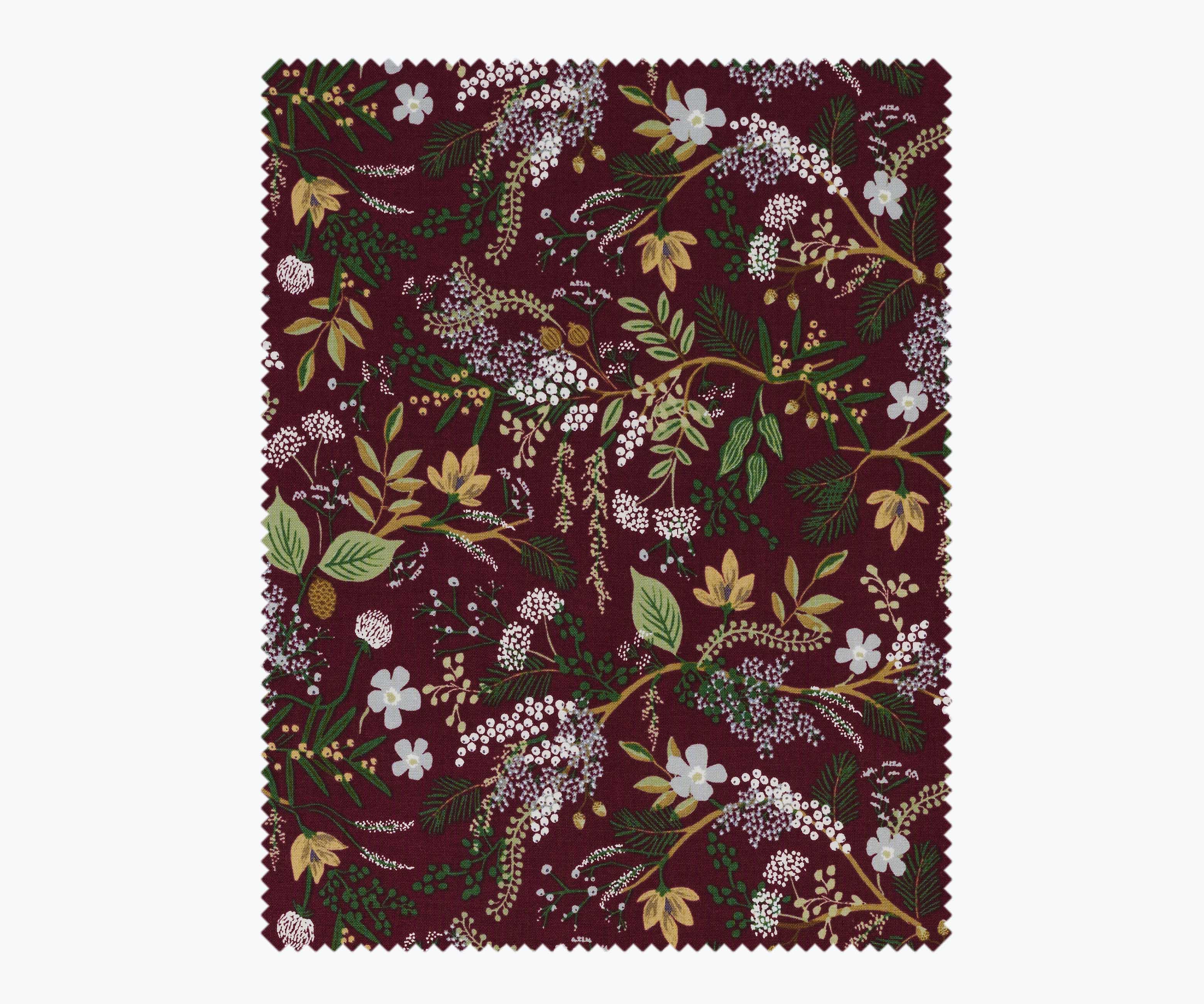 Juniper Forest Cotton Fabric - Burgundy