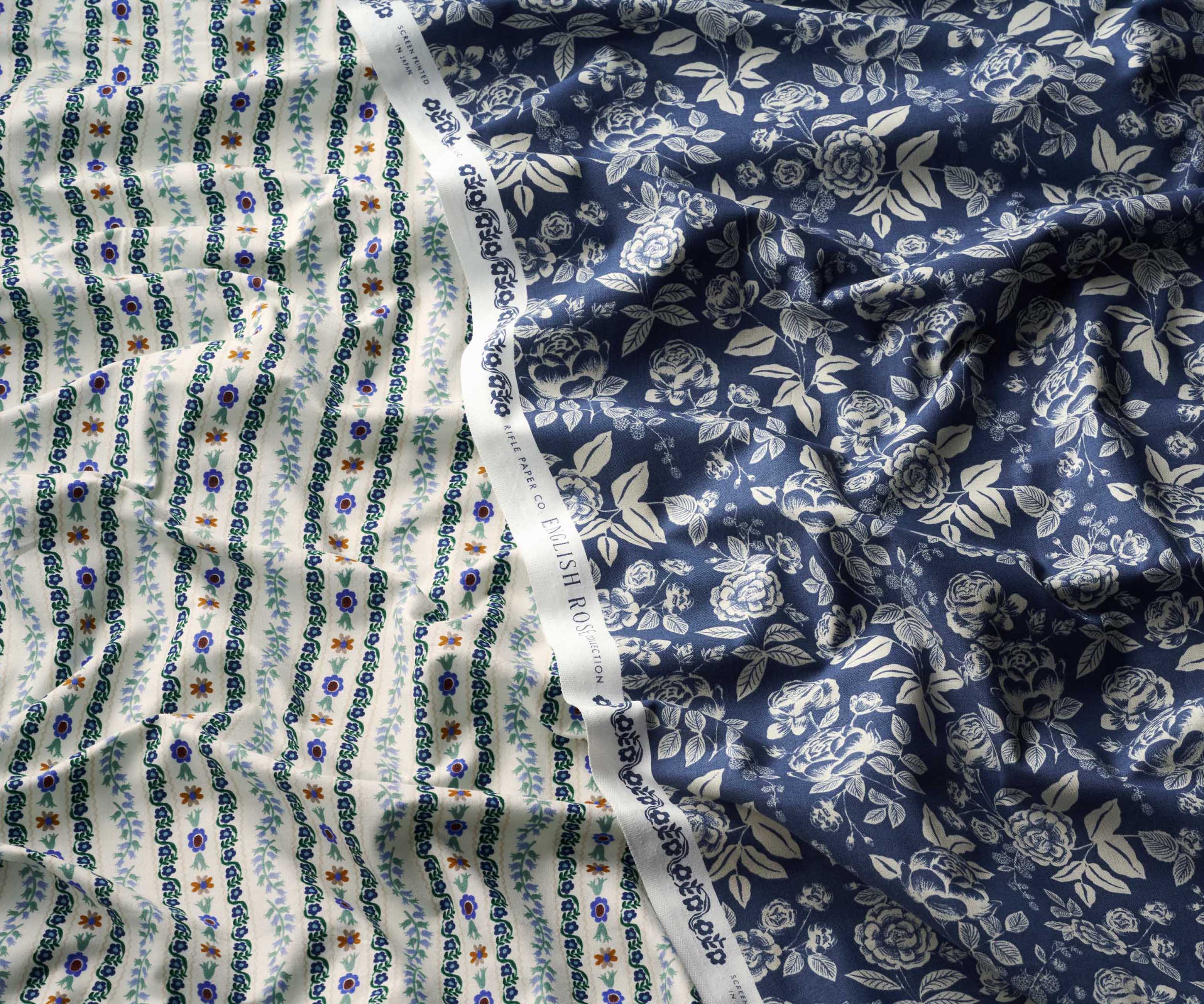 Delphine Cotton Fabric - Blue