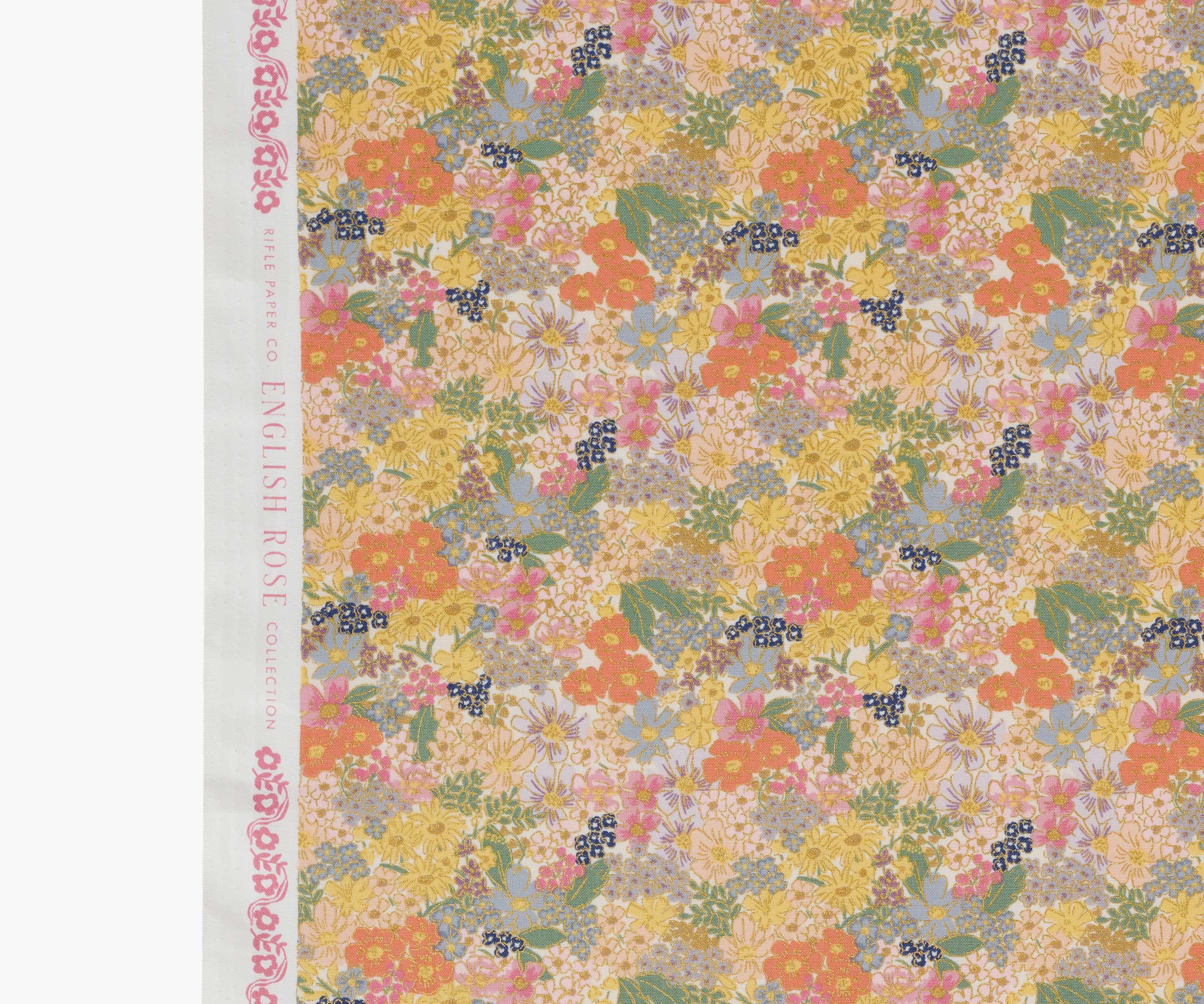 Mimi Cotton Metallic Fabric - Blush