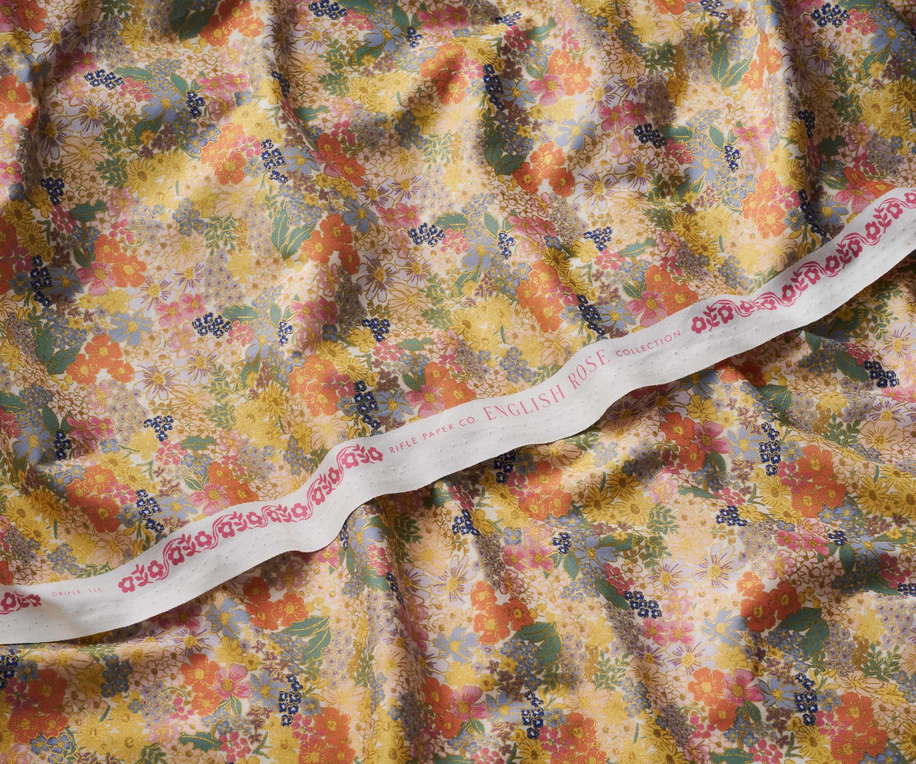 Mimi Cotton Metallic Fabric - Blush