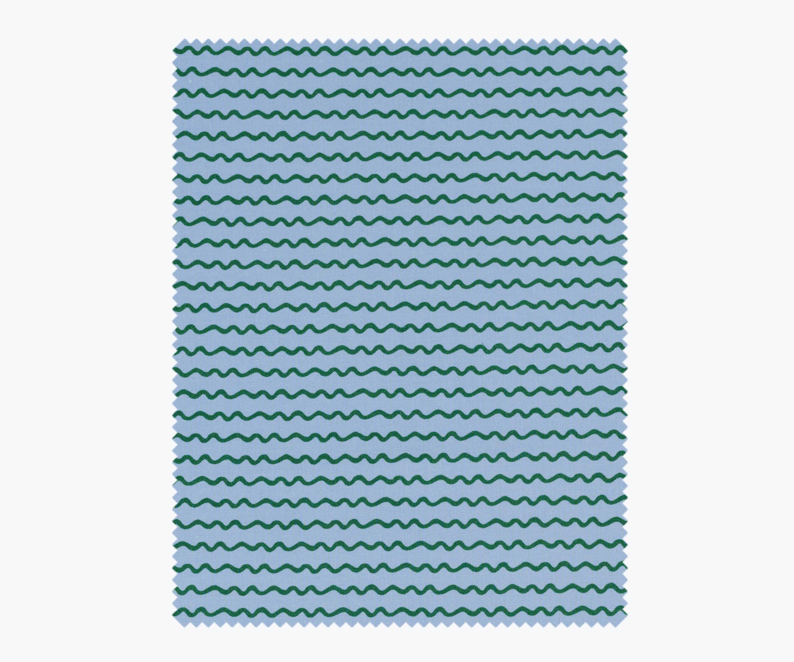 Rickrack Cotton Fabric - Blue