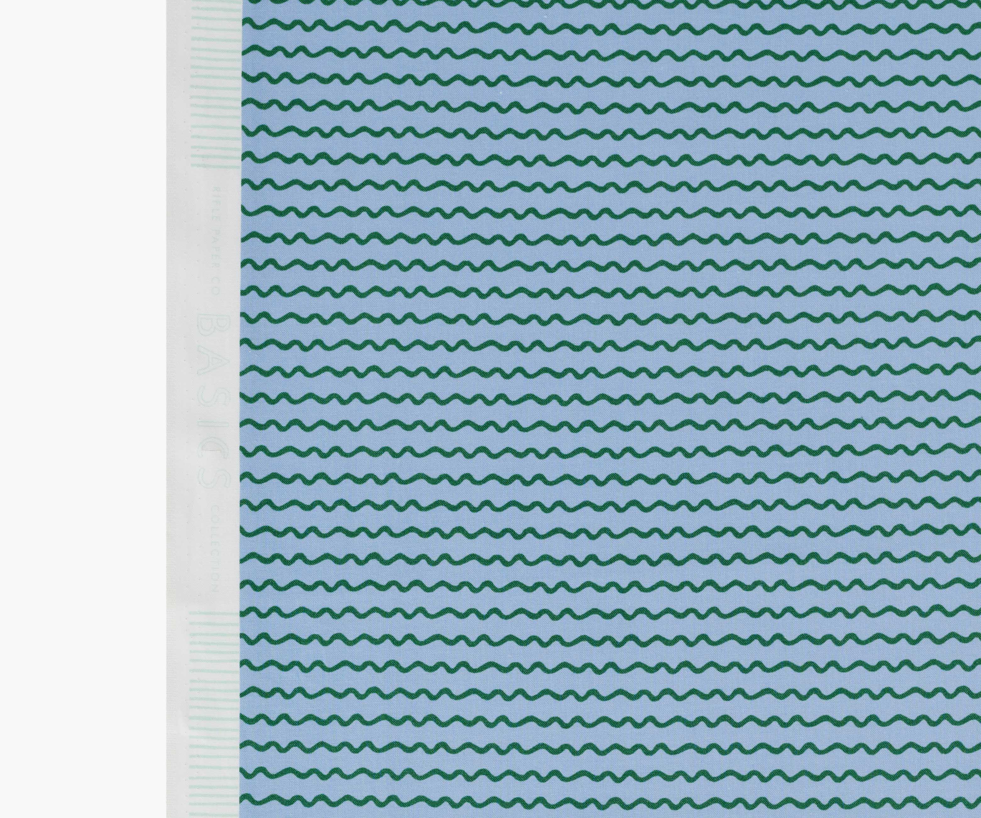 Rickrack Cotton Fabric - Blue