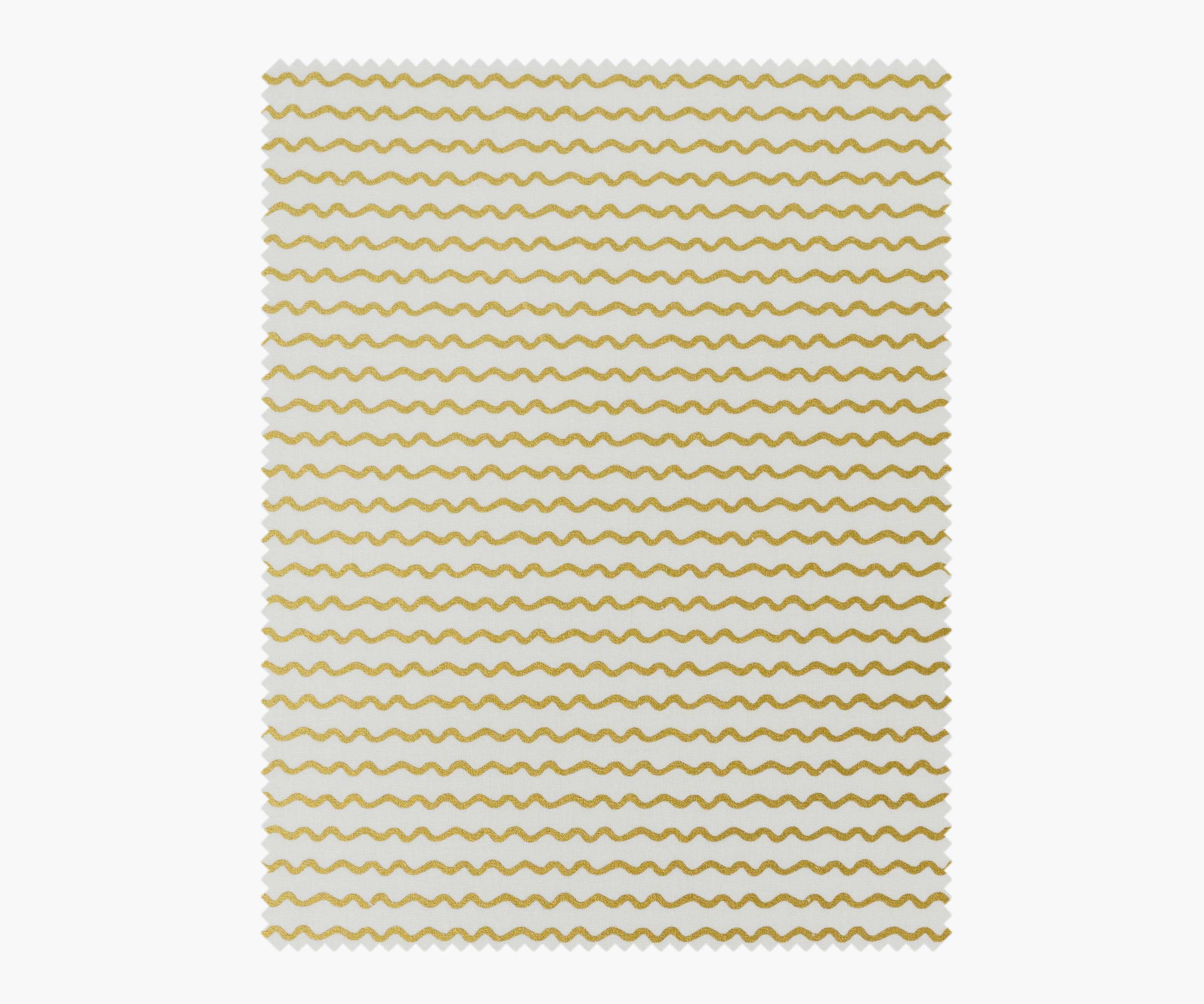 Rickrack Cotton Metallic Fabric - Cream & Gold