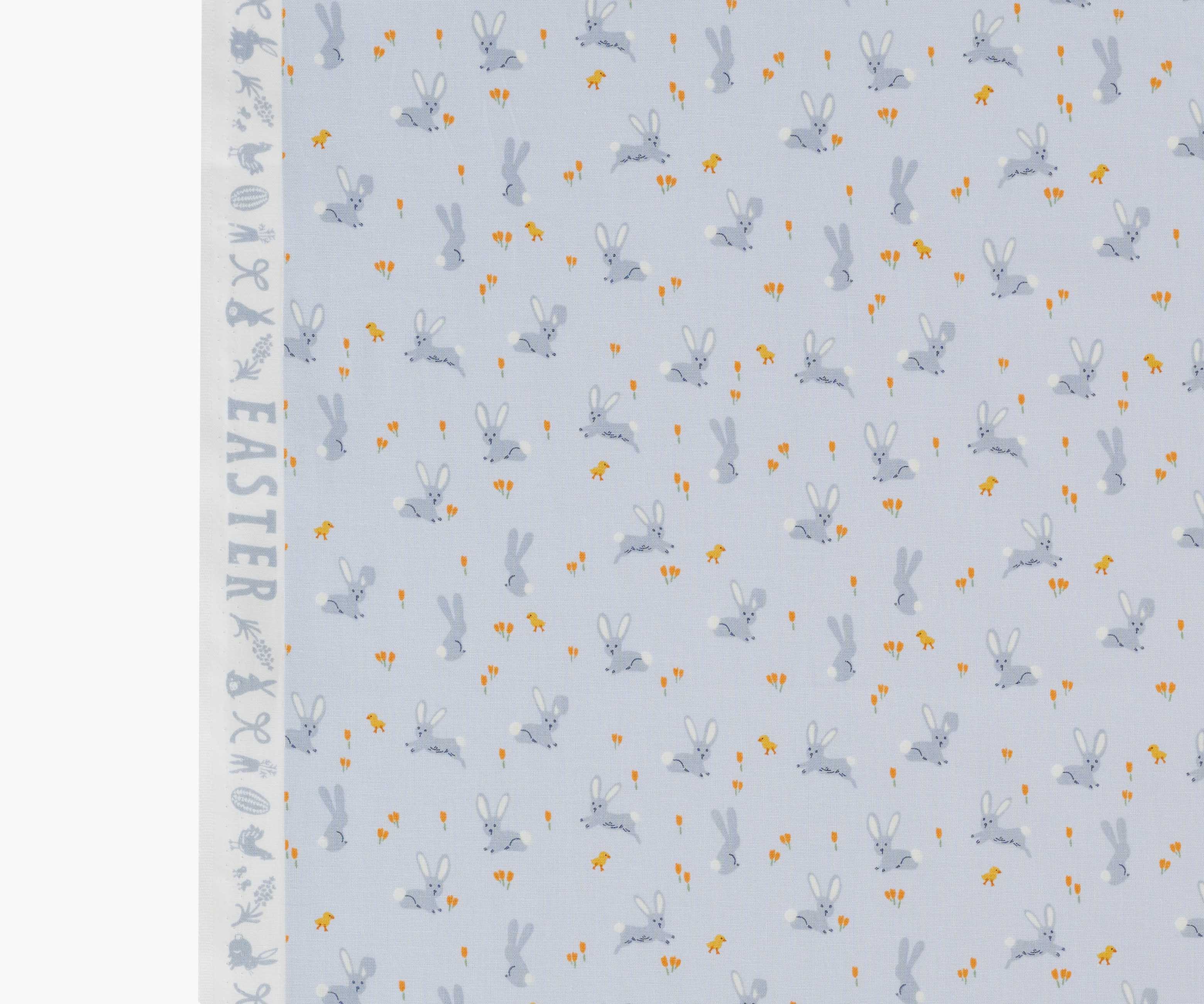 Bunnies Cotton Fabric - Blue