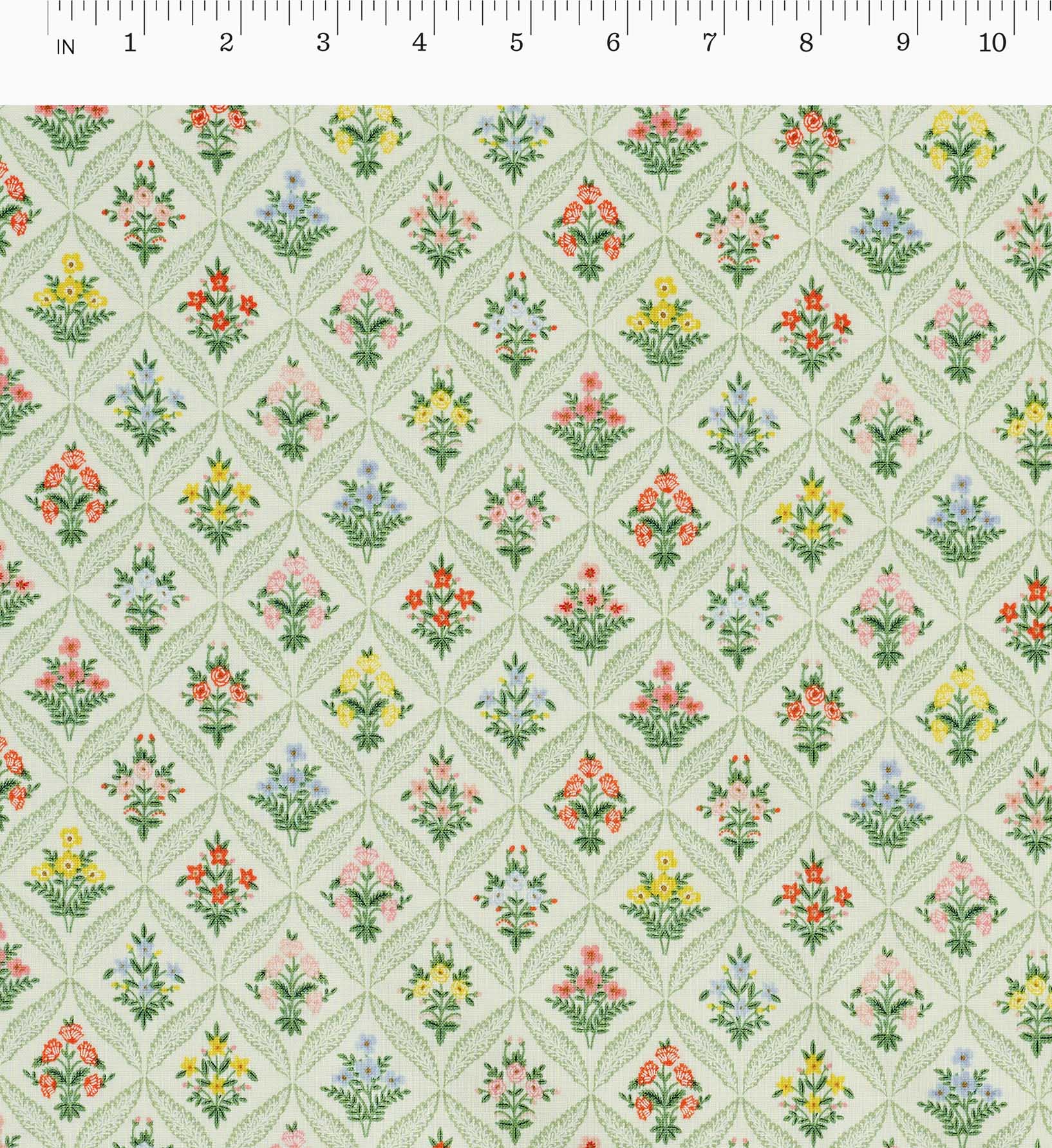 Estee Garden Cotton Fabric - Cream Multi