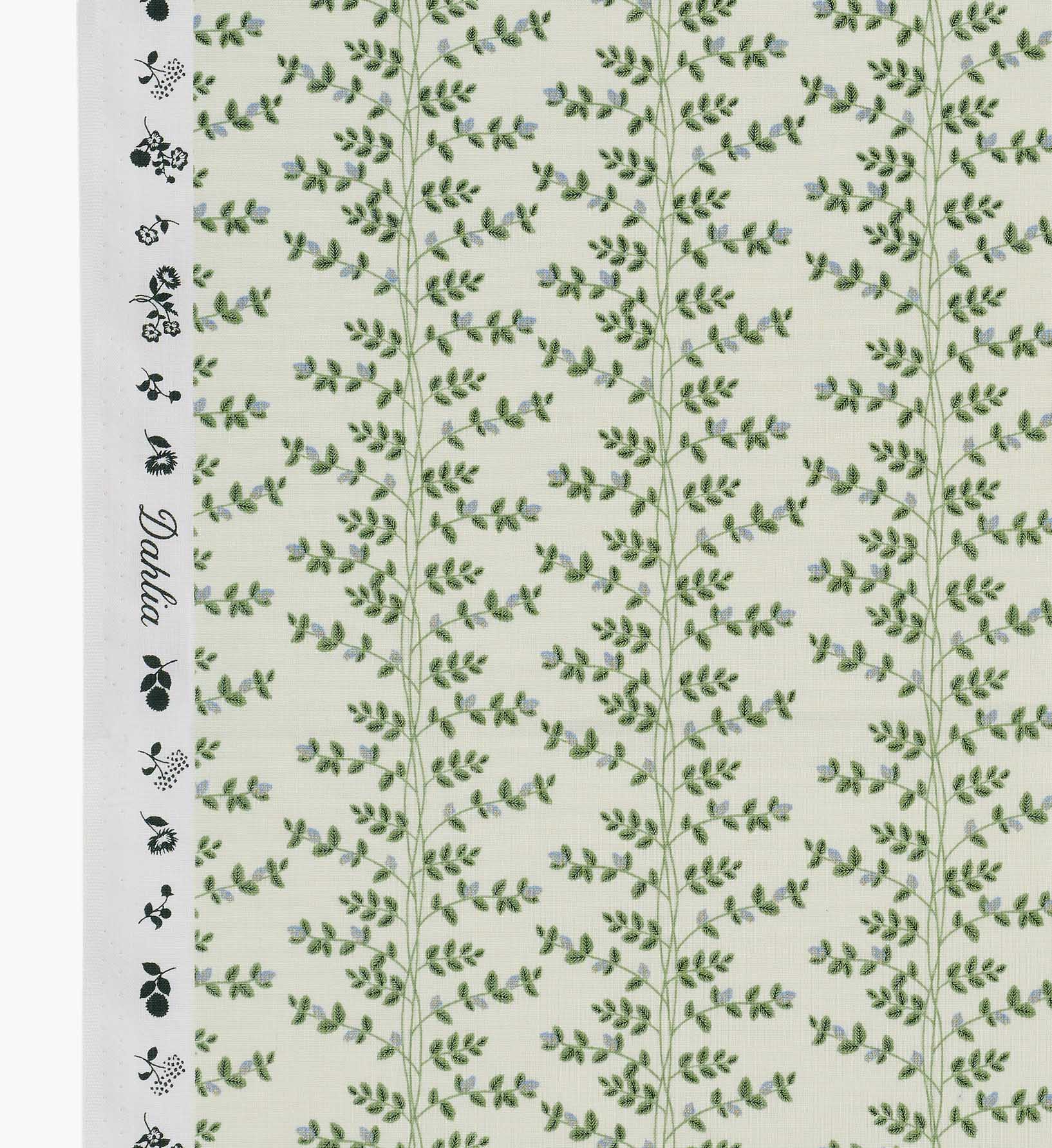Climbing Vines Cotton Metallic Fabric - Cream