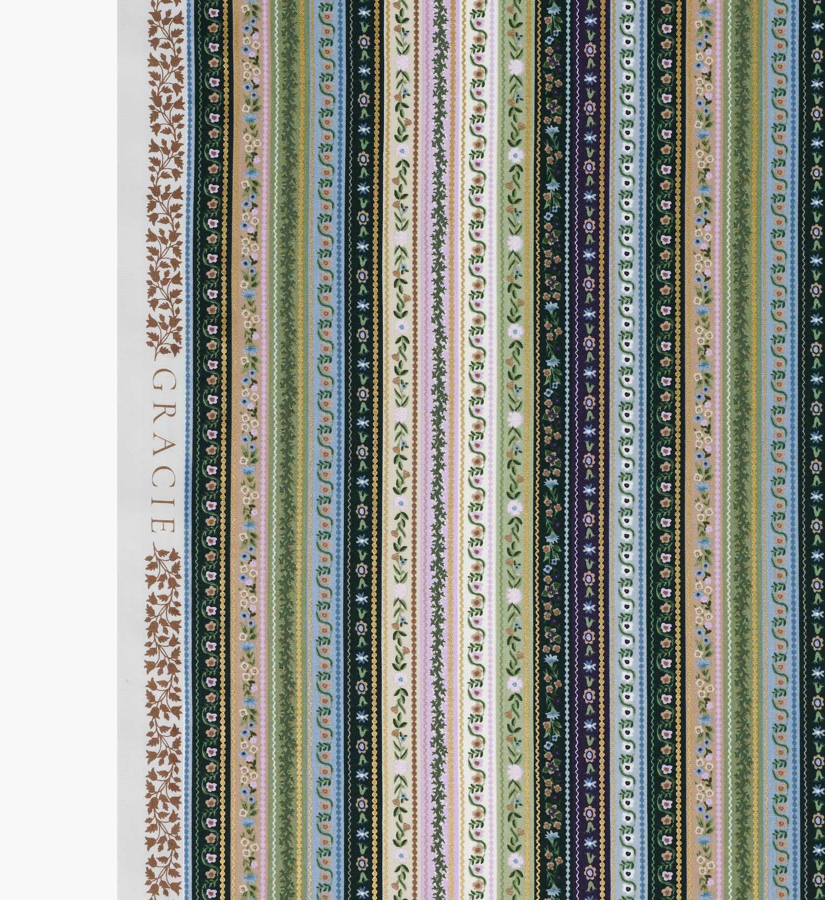 Gemma Cotton Metallic Fabric - Cool