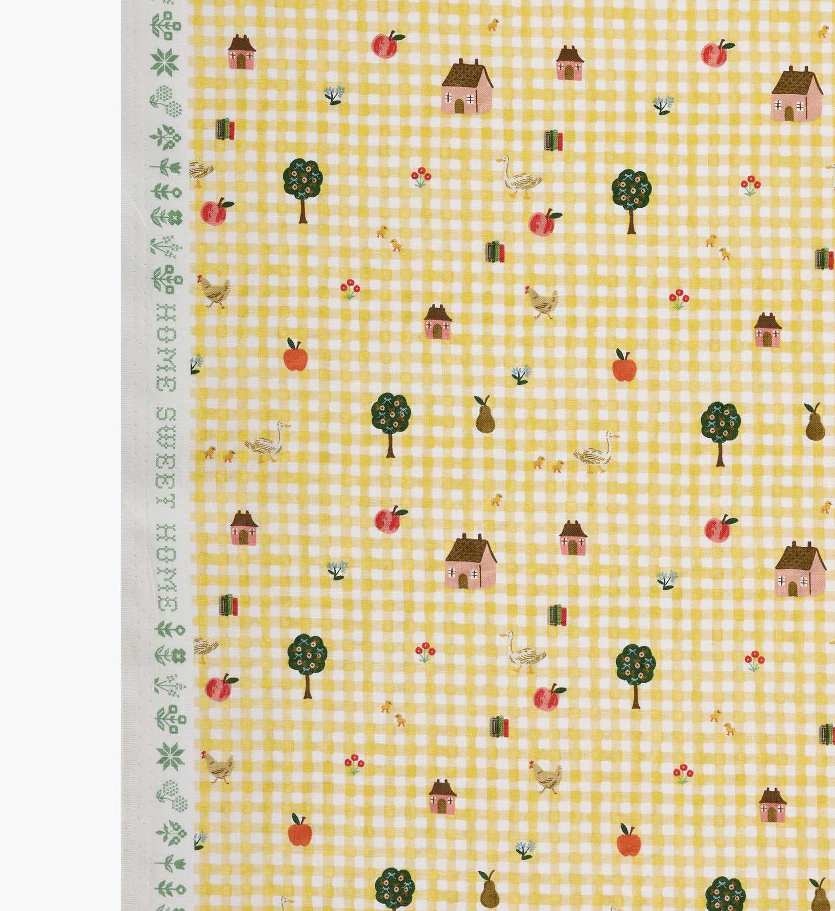 Farmhouse Gingham Cotton Fabric - Butter