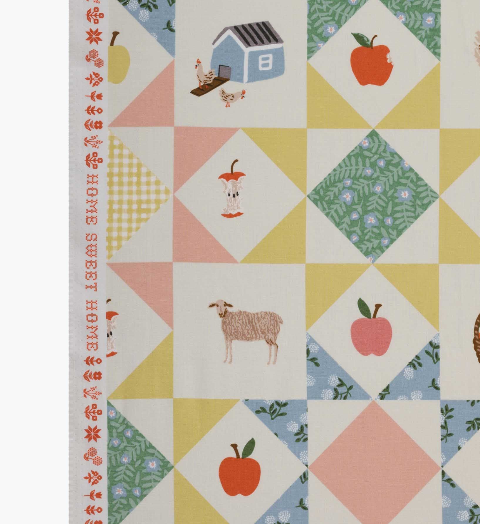 Farmhouse Quilt Cotton Fabric - Multi