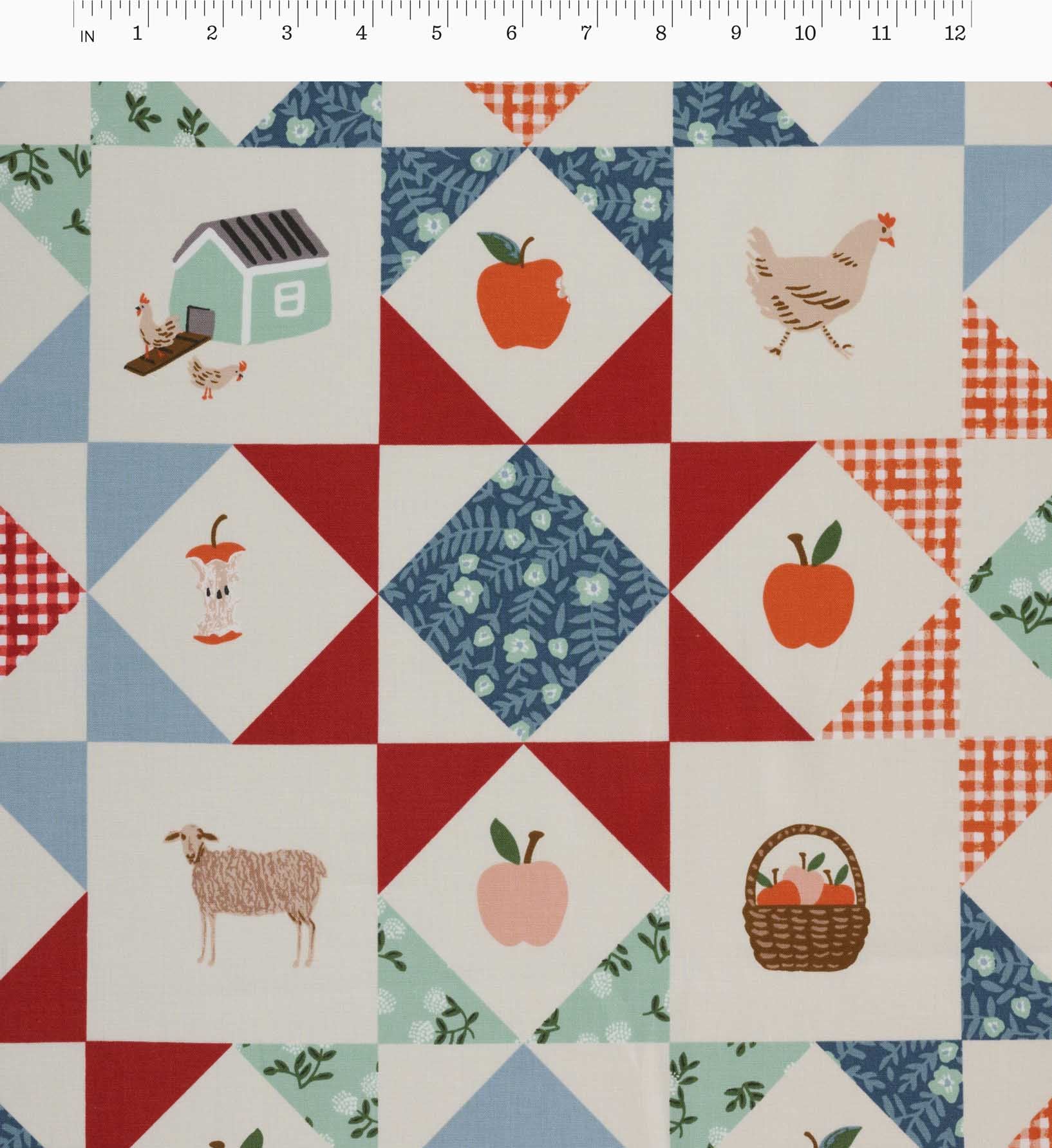 Farmhouse Quilt Cotton Fabric - Slate