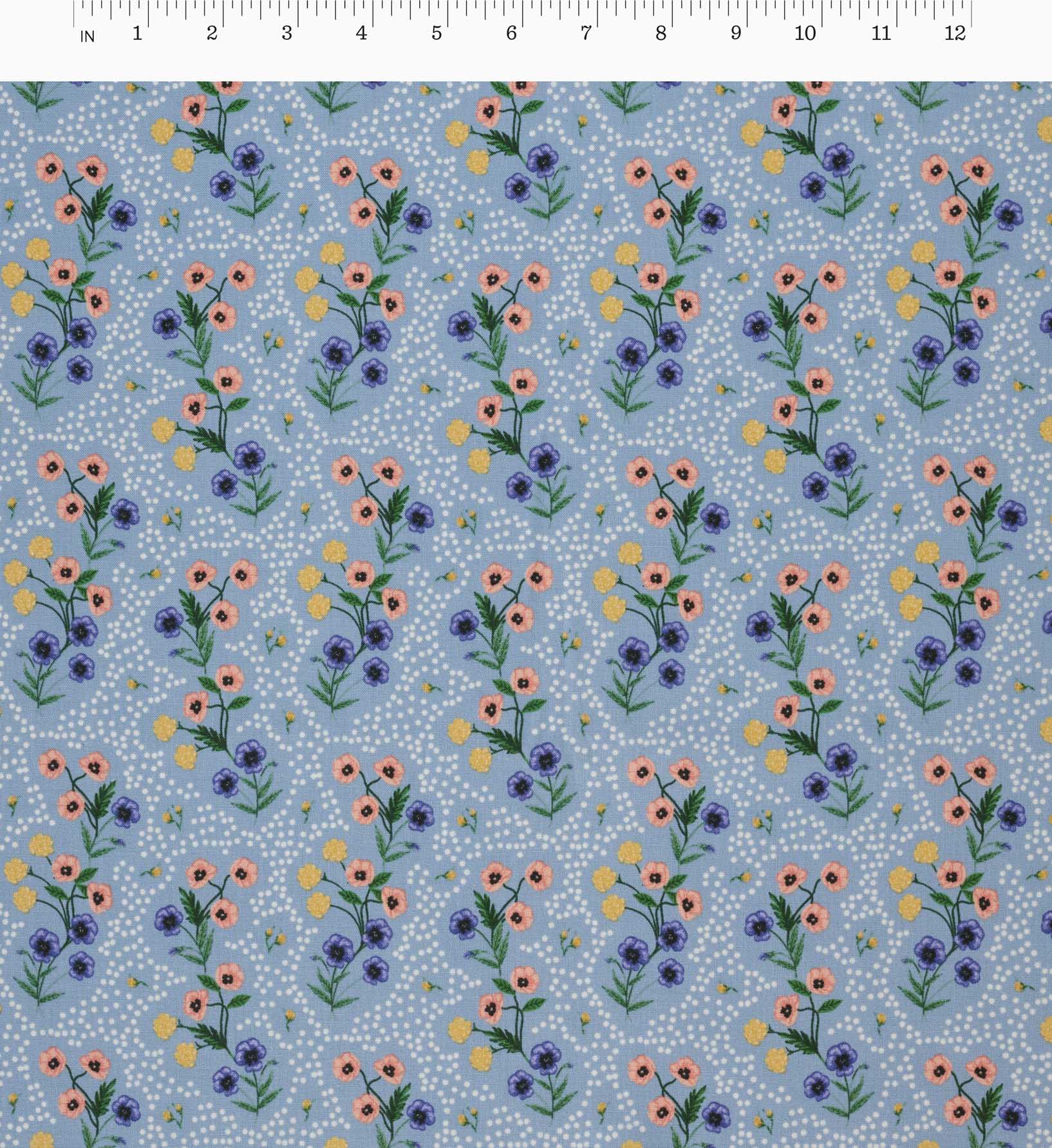 Poppy Cotton Fabric - Slate