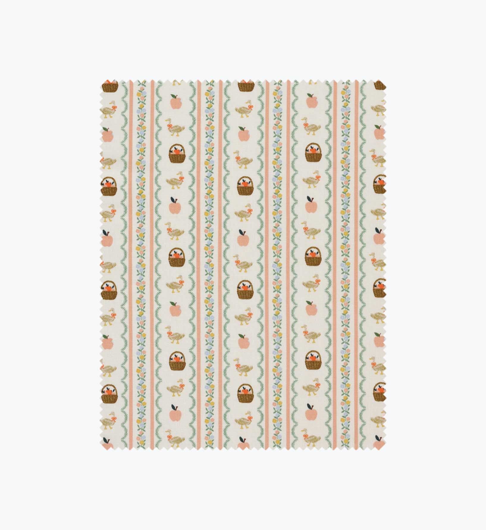 Farmhouse Stripe Cotton Fabric - Cream
