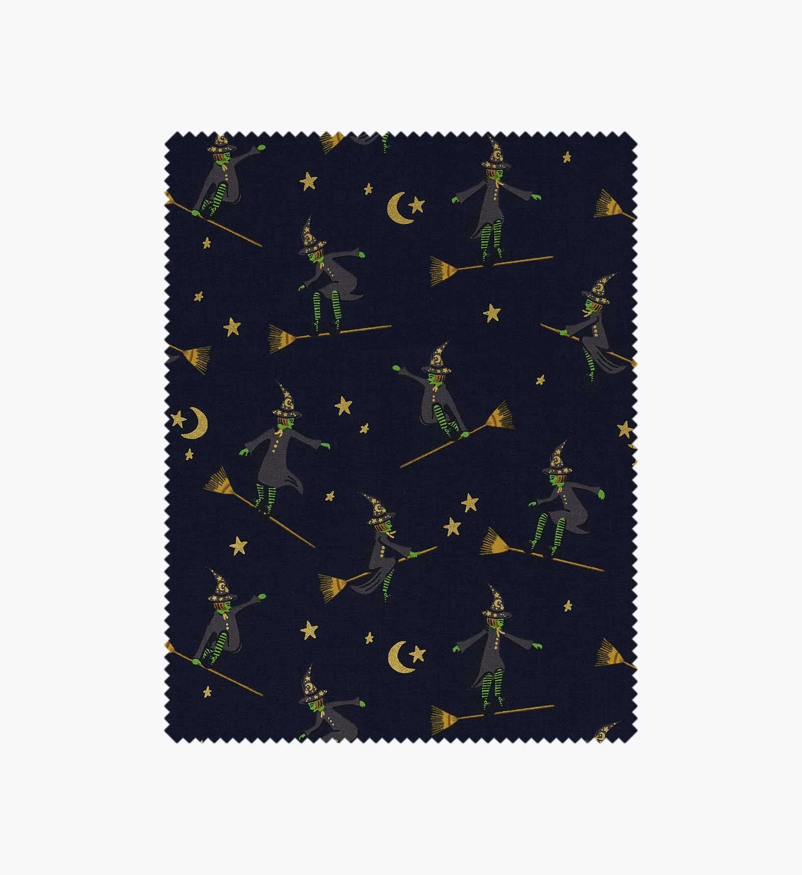 Wicked Witches Cotton Metallic Fabric - Navy