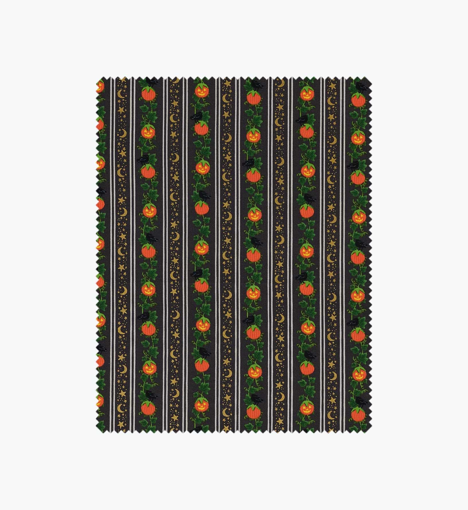Pumpkin Patch Cotton Metallic Fabric - Black