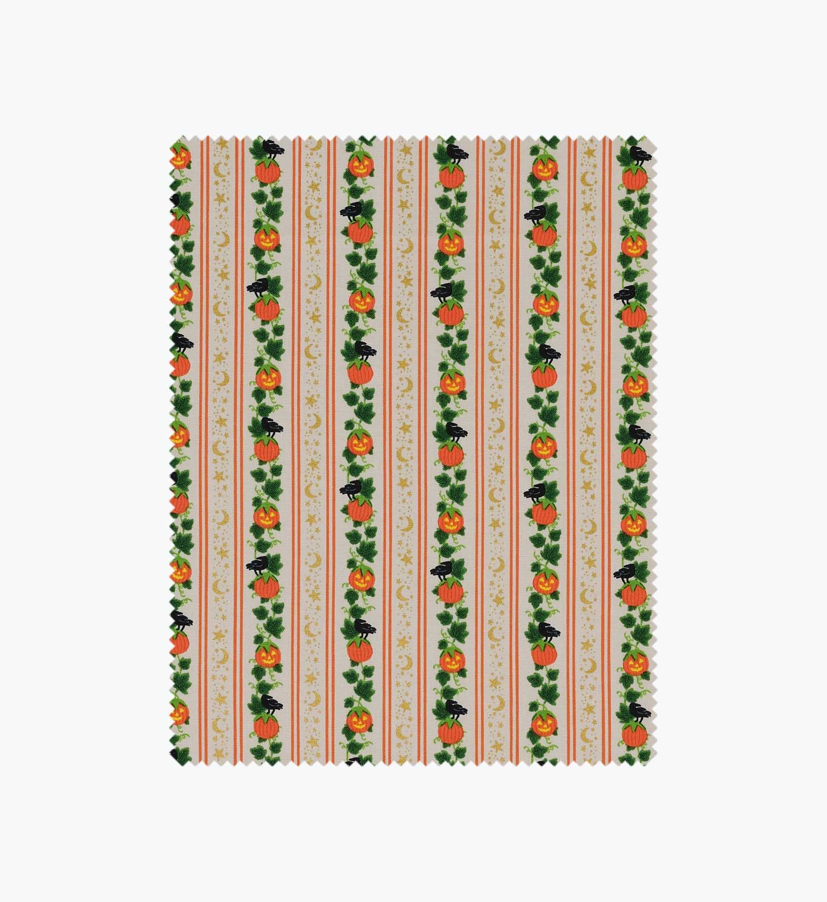 Pumpkin Patch Cotton Metallic Fabric - Linen