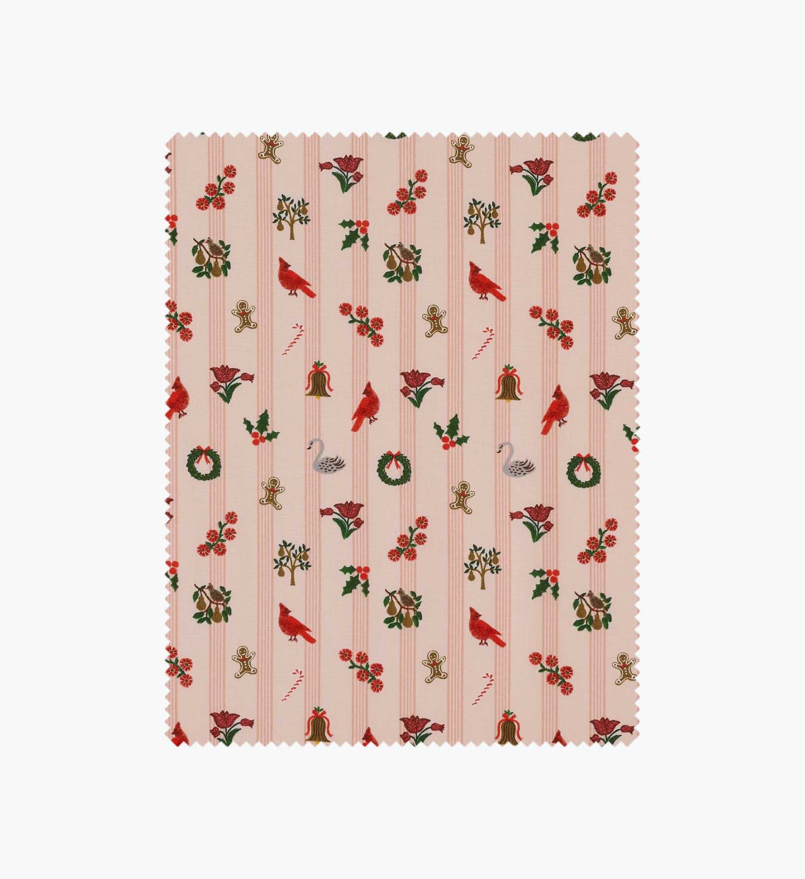 Yuletide Cotton Fabric - Blush