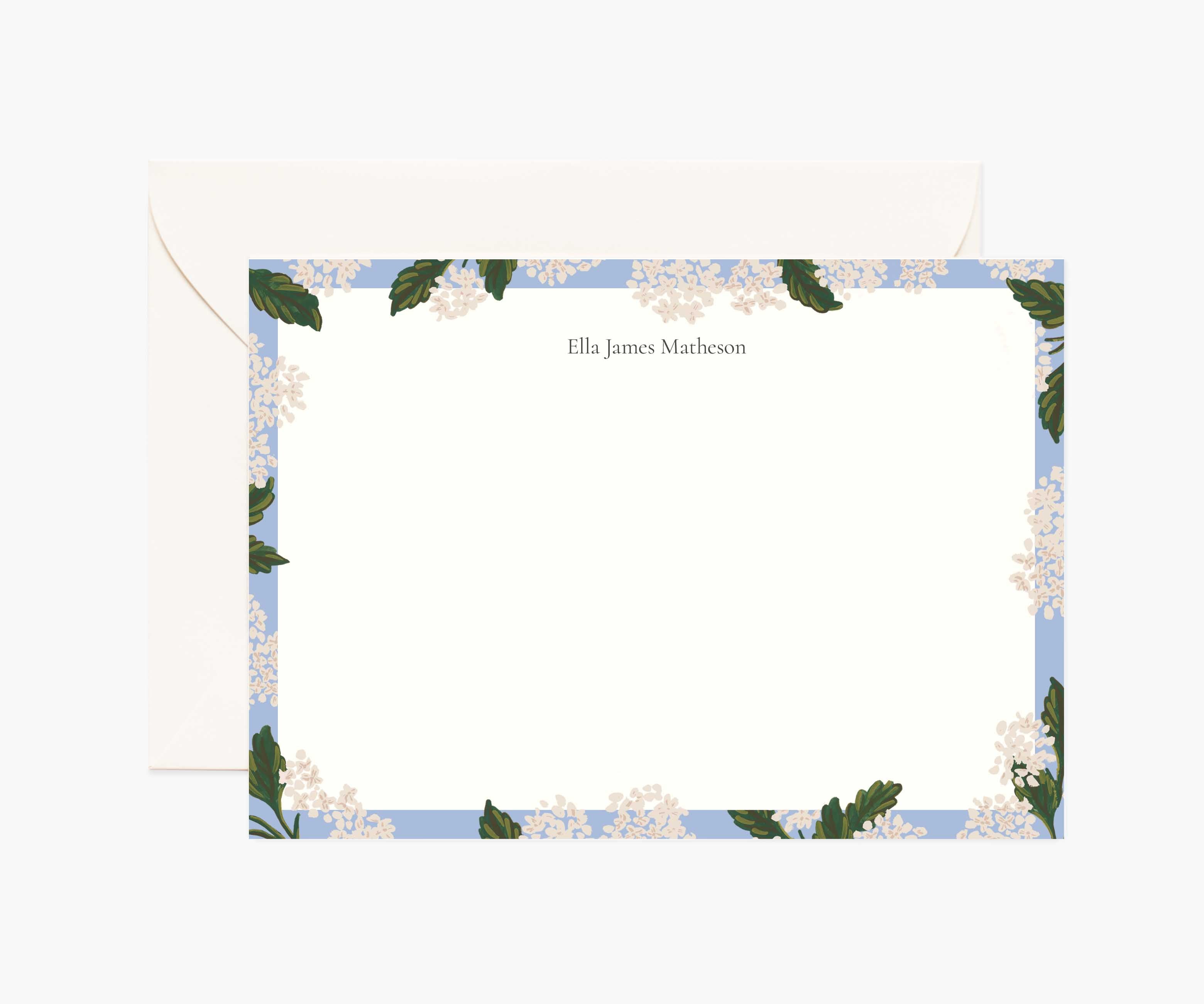Floral Personalized Stationery  - Hydrangea