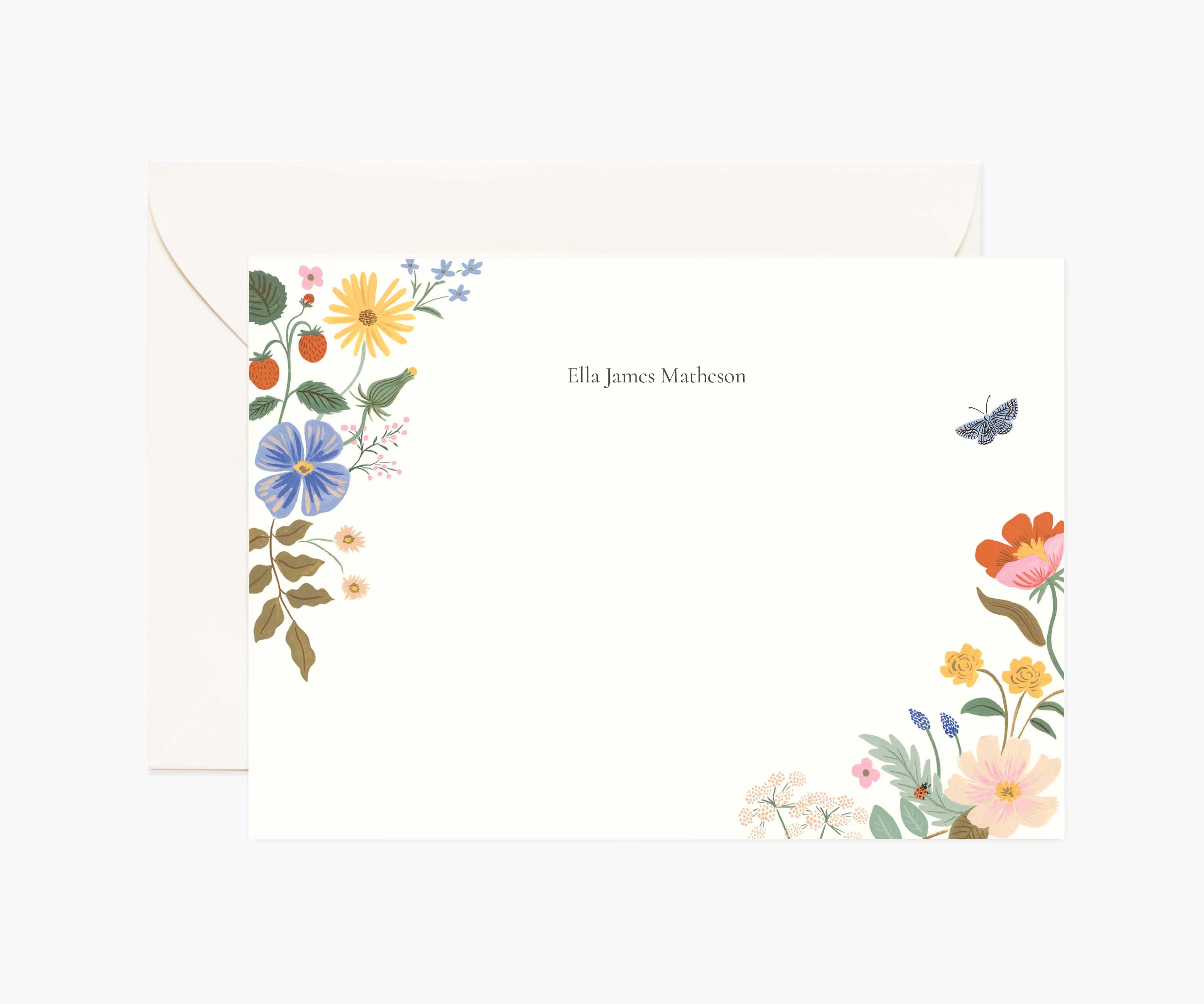 Floral Personalized Stationery  - Strawberry Fields