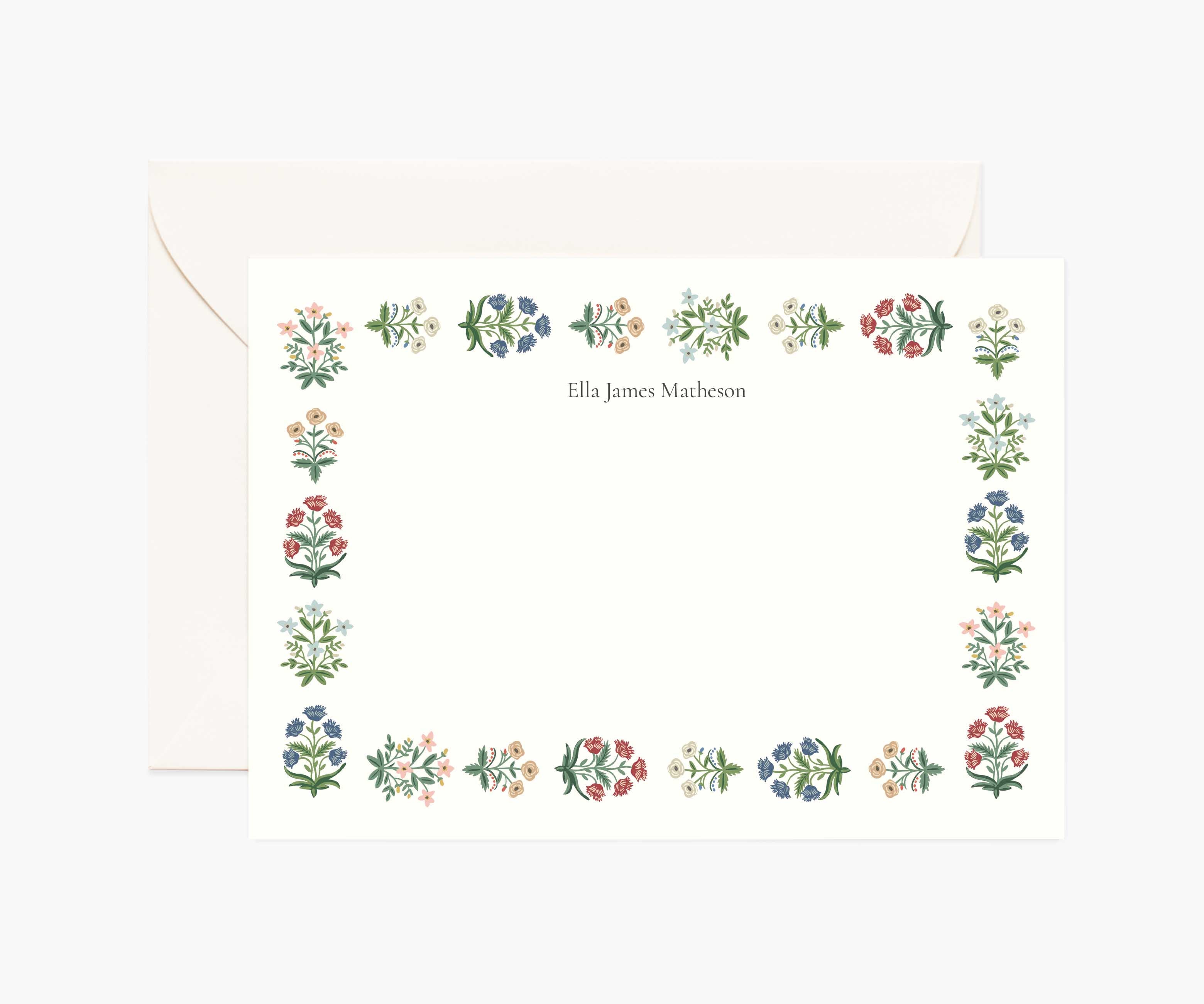 Floral Personalized Stationery  - Mughal Rose