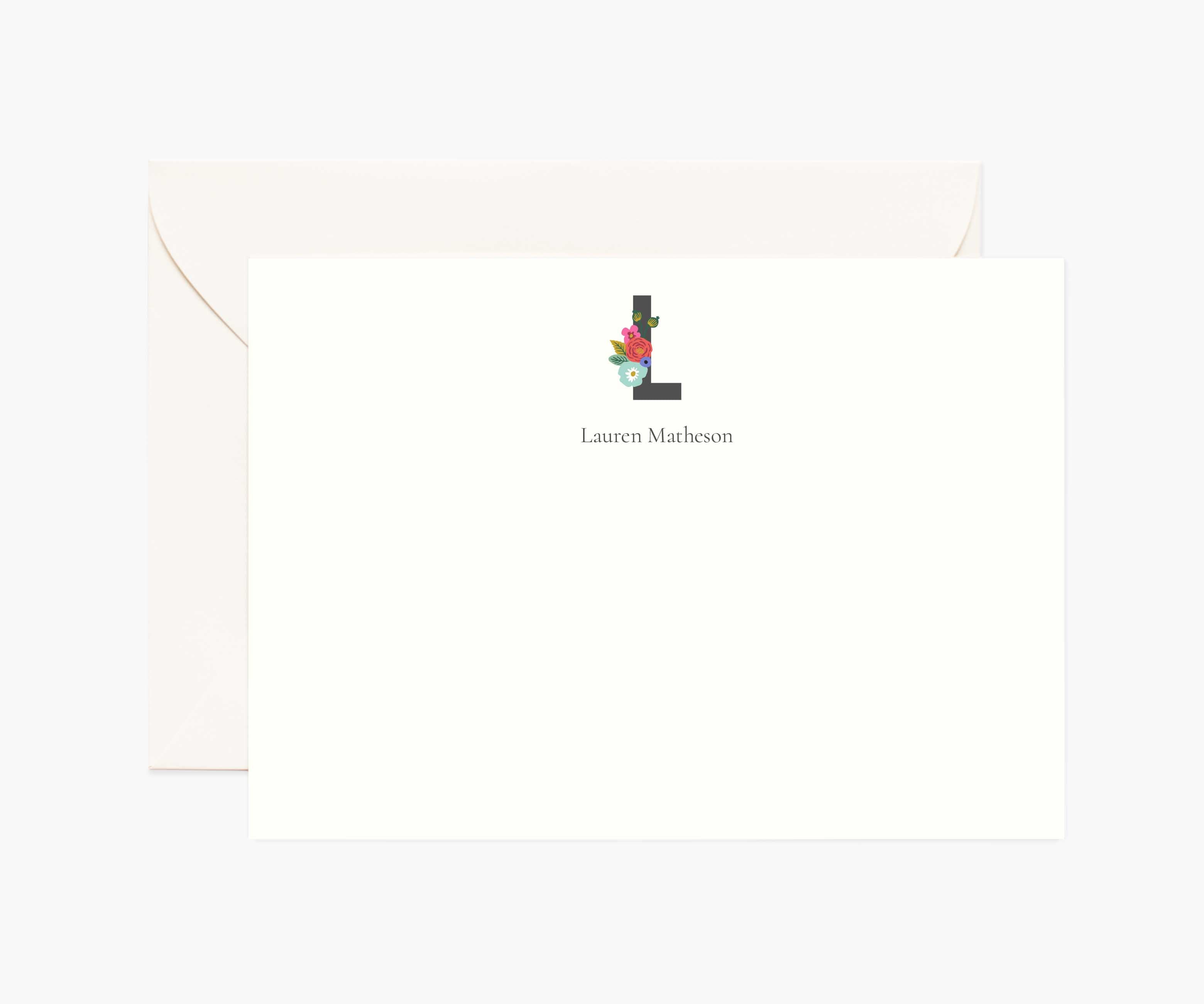 Monogram Personalized Stationery - L