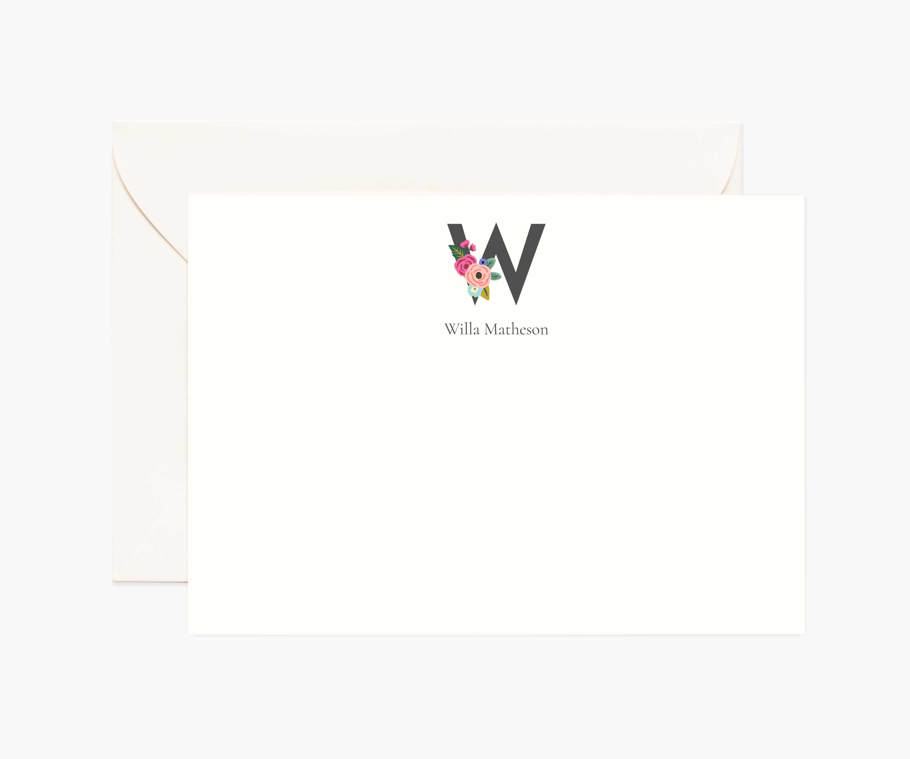 Monogram Personalized Stationery - W