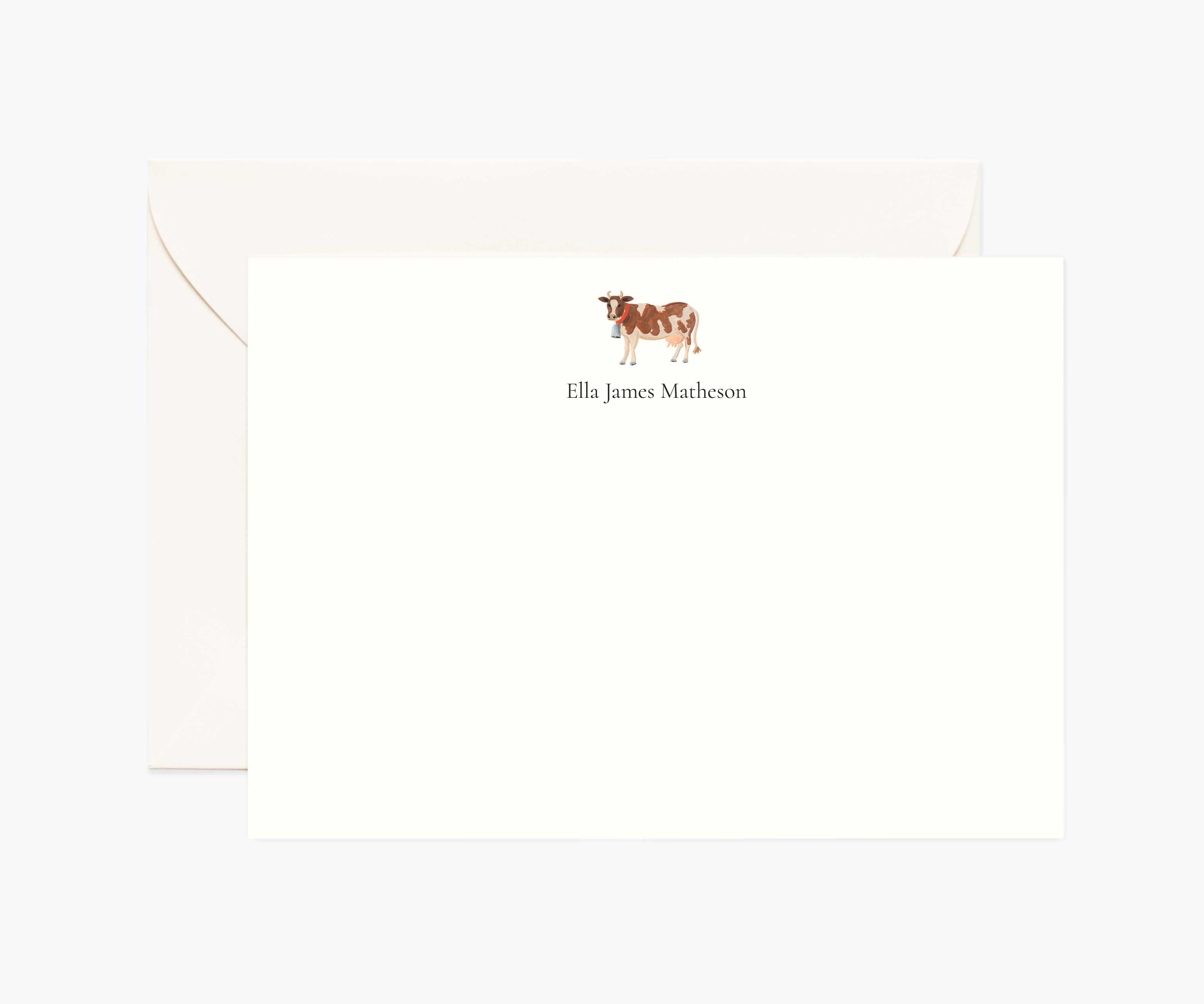 Animals Personalized Stationery  - Cow