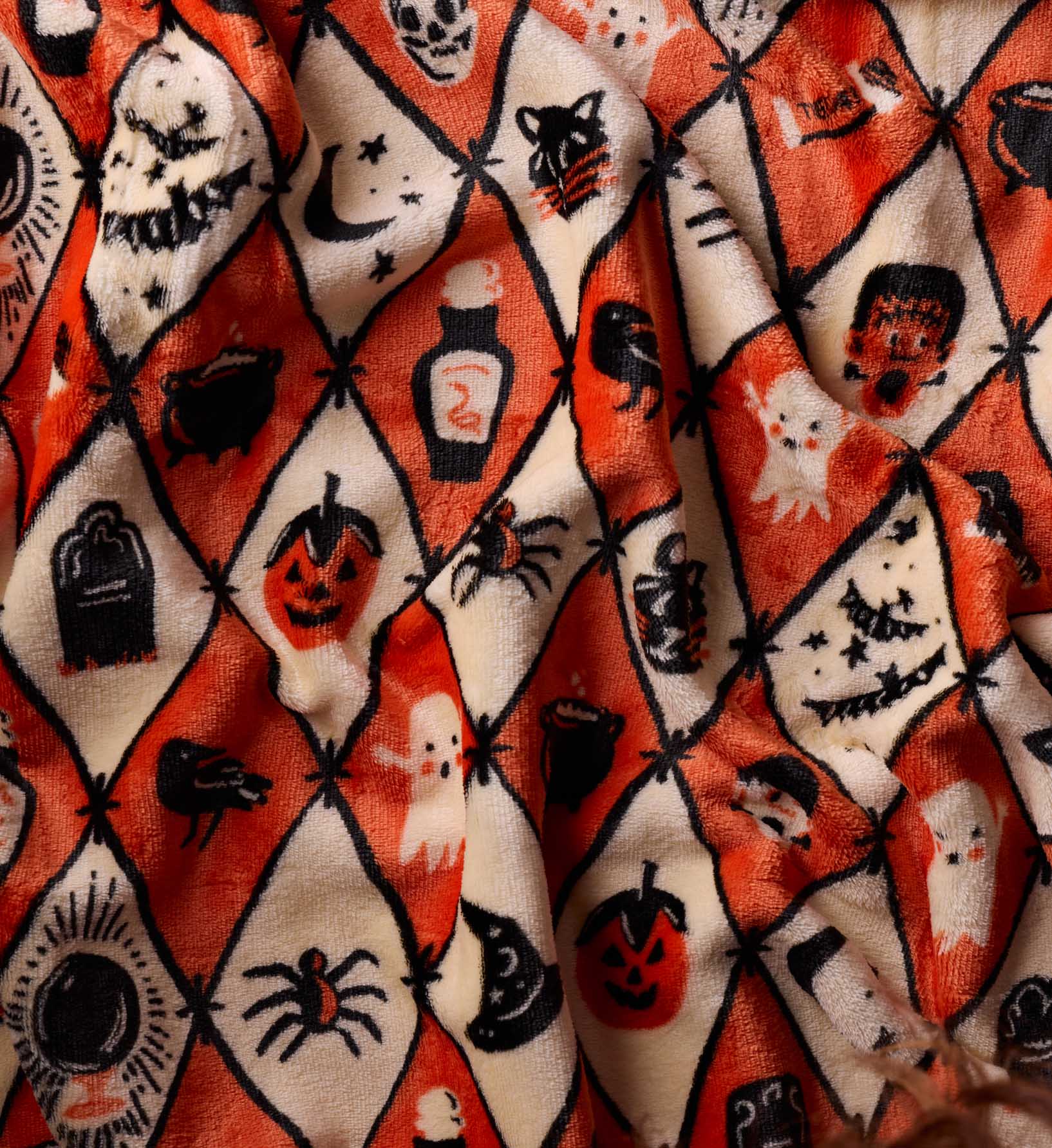 Fleece Blanket - Halloween Argyle