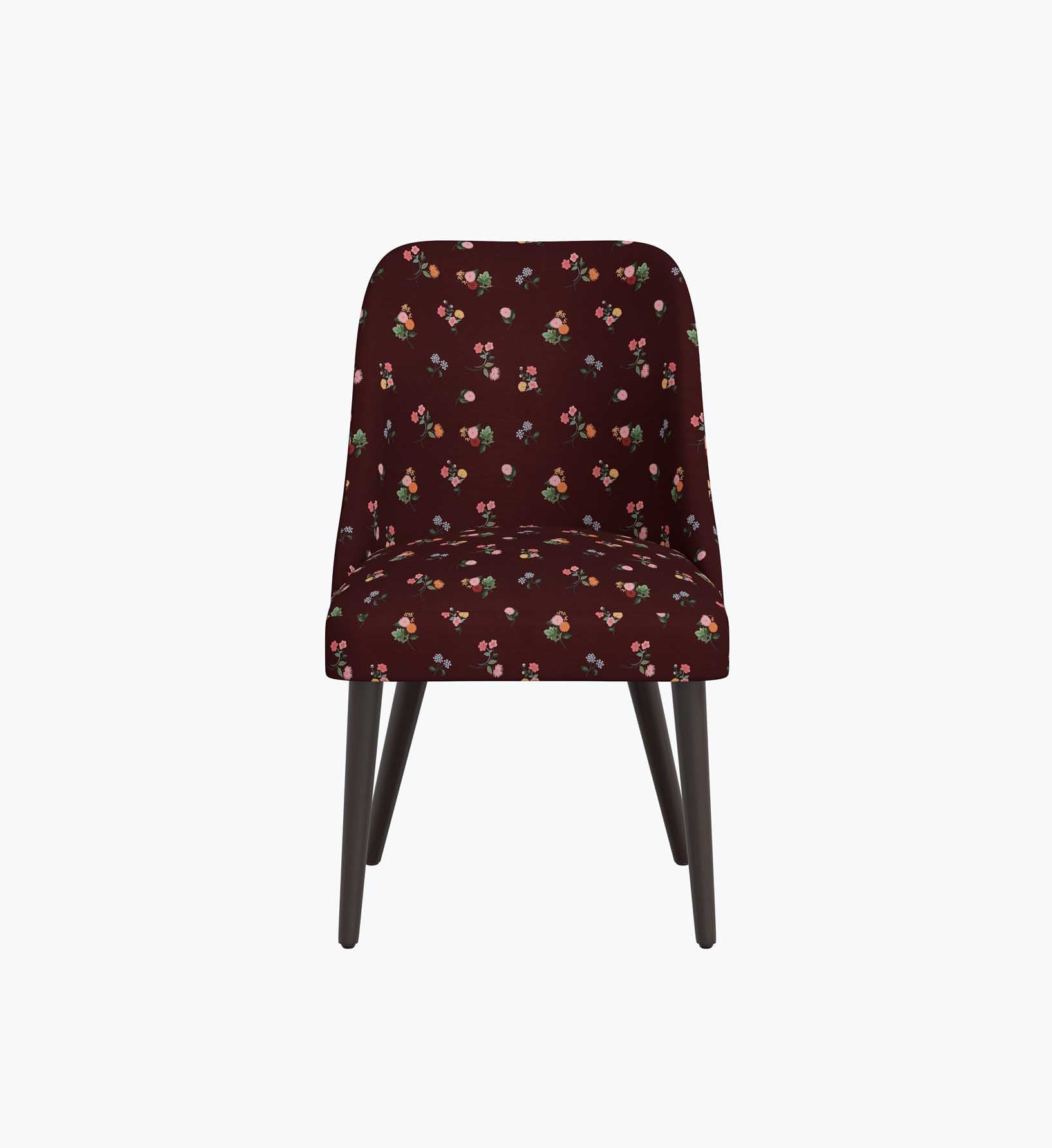 Clare Dining Chair - Ditsy Dahlia Burgundy