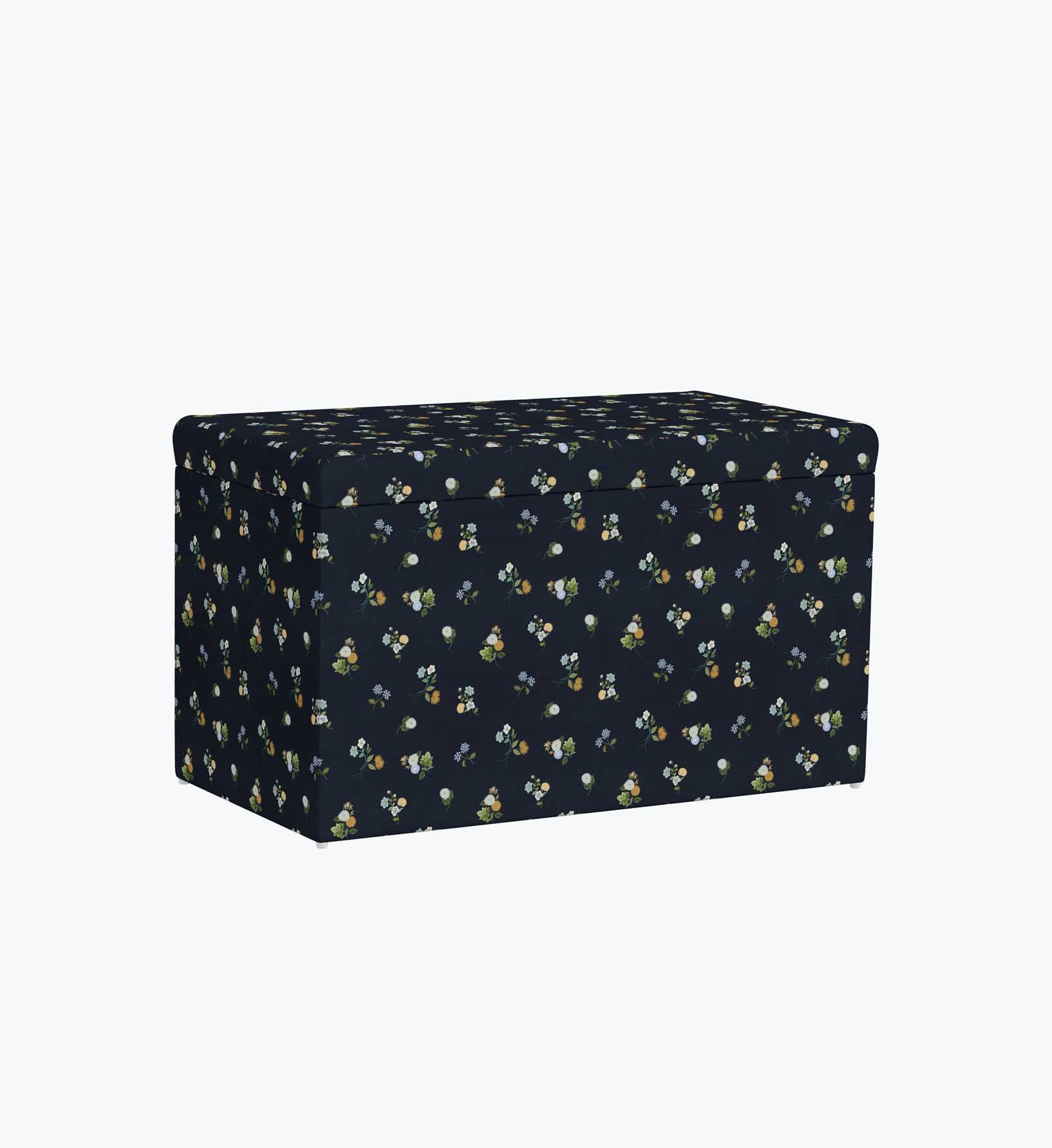 Willie Storage Bench - Ditsy Dahlia Navy