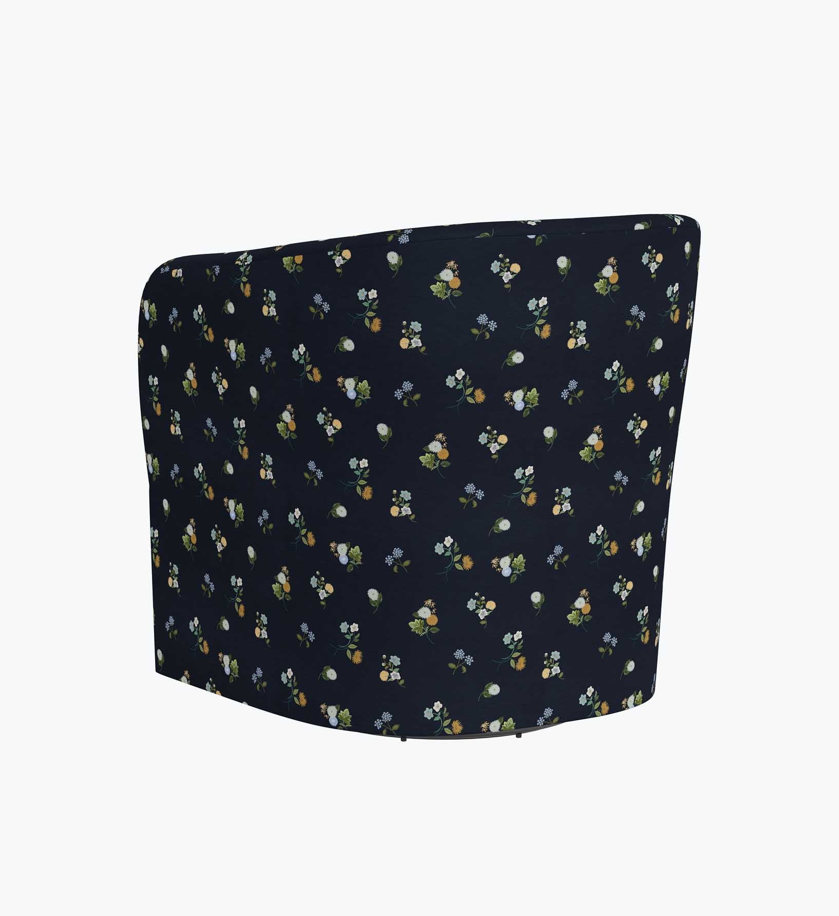 Pembroke Swivel Chair - Ditsy Dahlia Navy