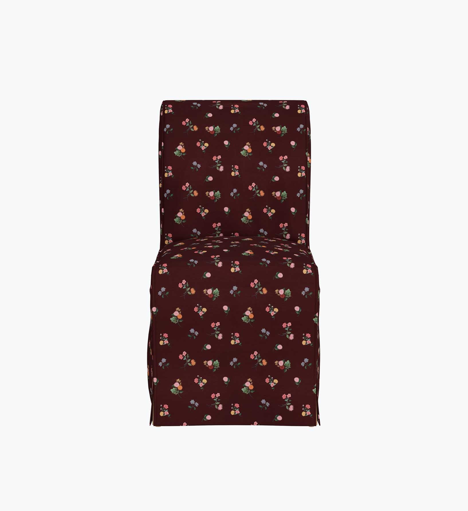 Frances Slipcover - Ditsy Dahlia Burgundy