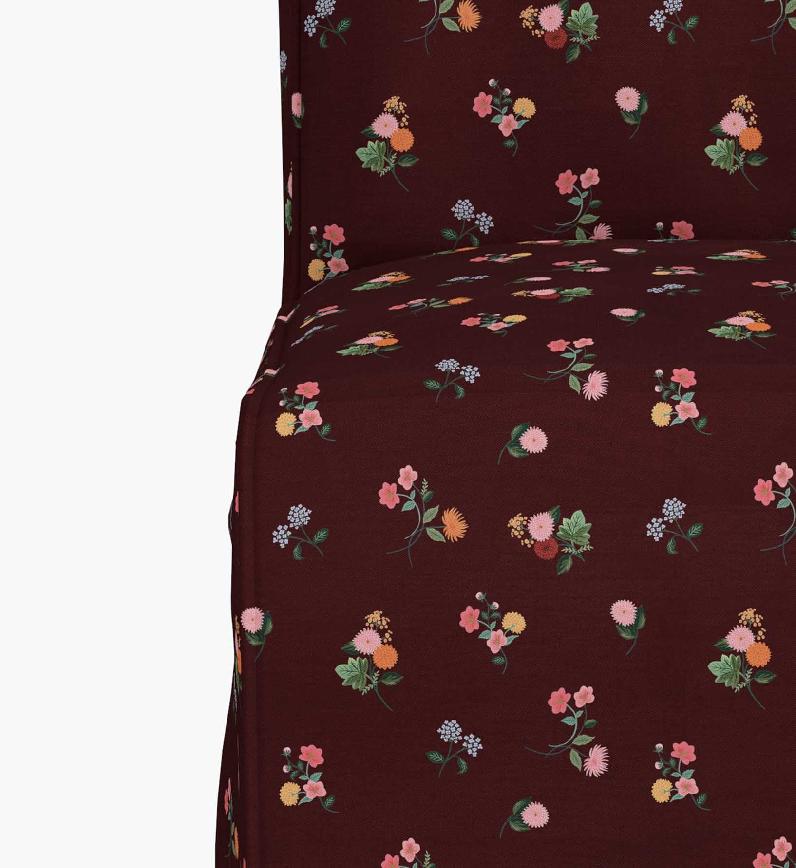 Frances Slipcover - Ditsy Dahlia Burgundy