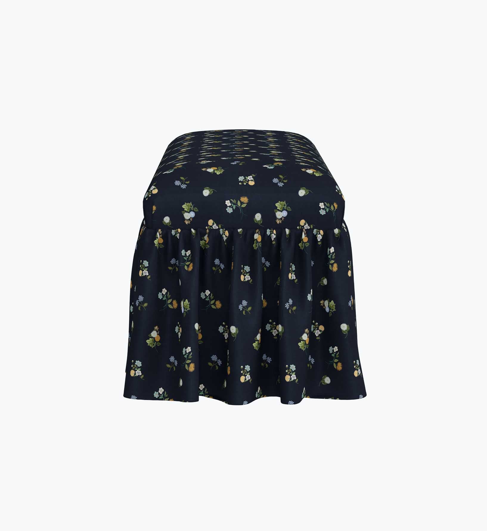 Surrey Dining Bench - Ditsy Dahlia Navy