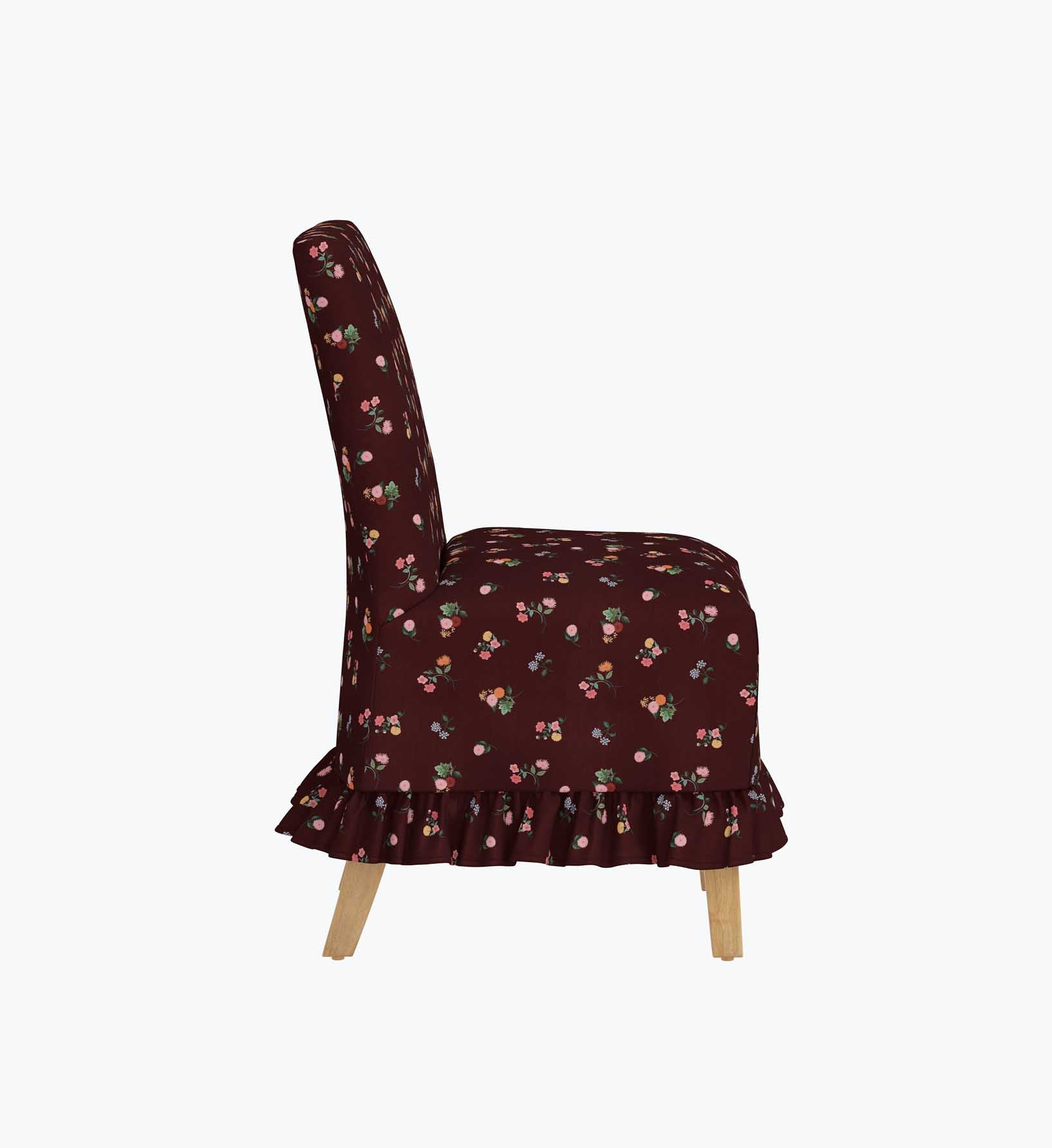 Louise Slipcover - Ditsy Dahlia Burgundy