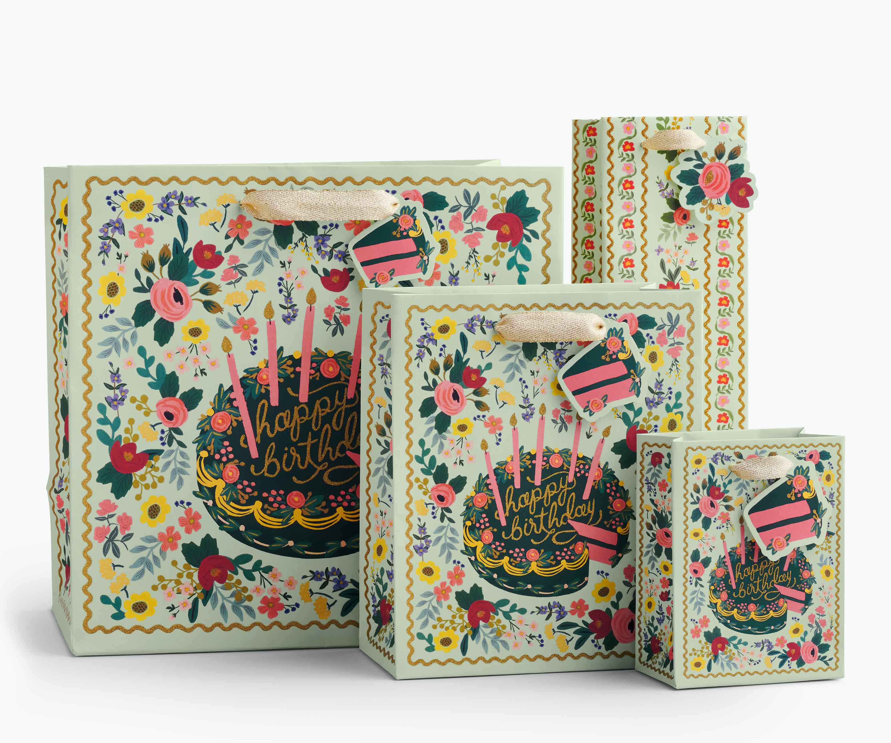 Floral Cake Medium Gift Bag