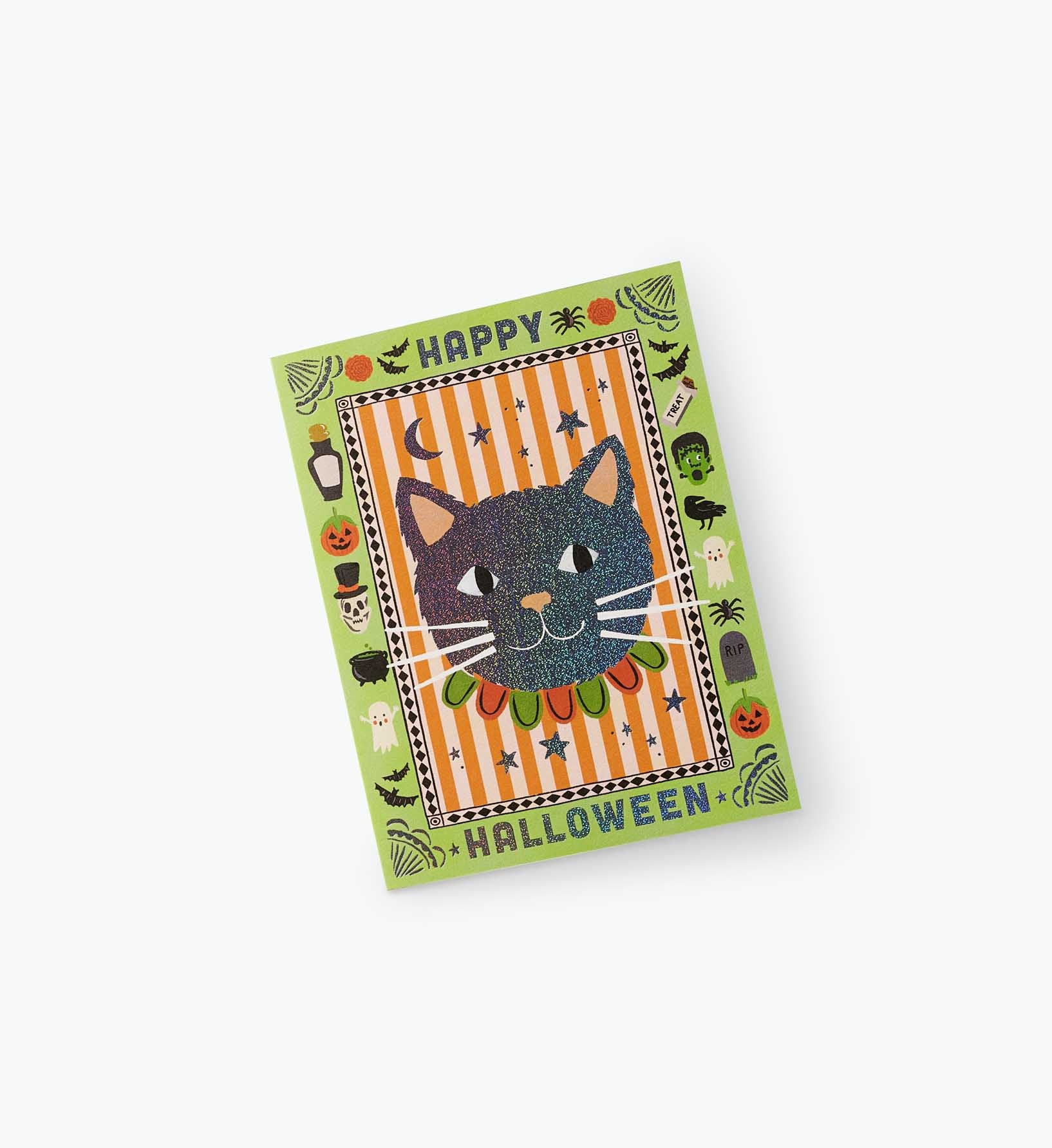Spooky Cat Halloween Card - Single Card