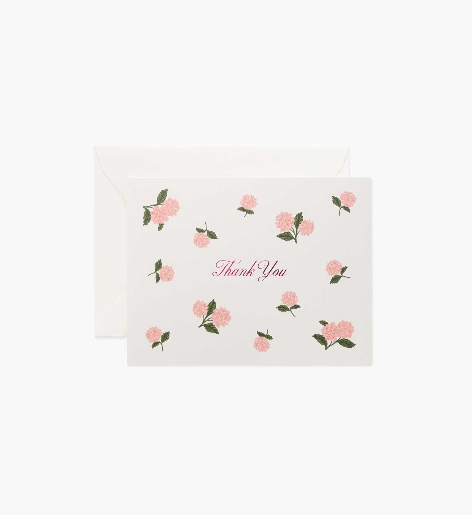 Pink Hydrangea Thank You Card