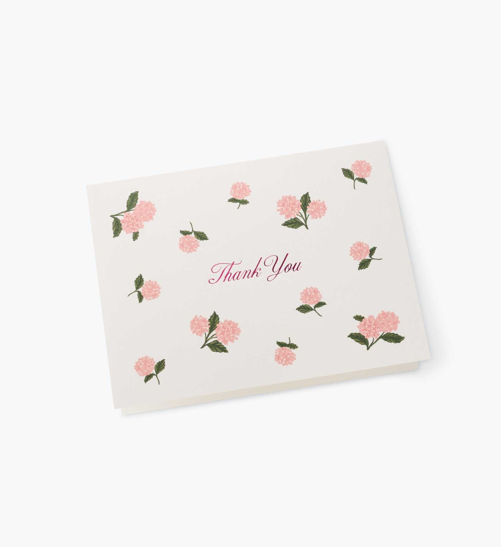 Pink Hydrangea Thank You Card