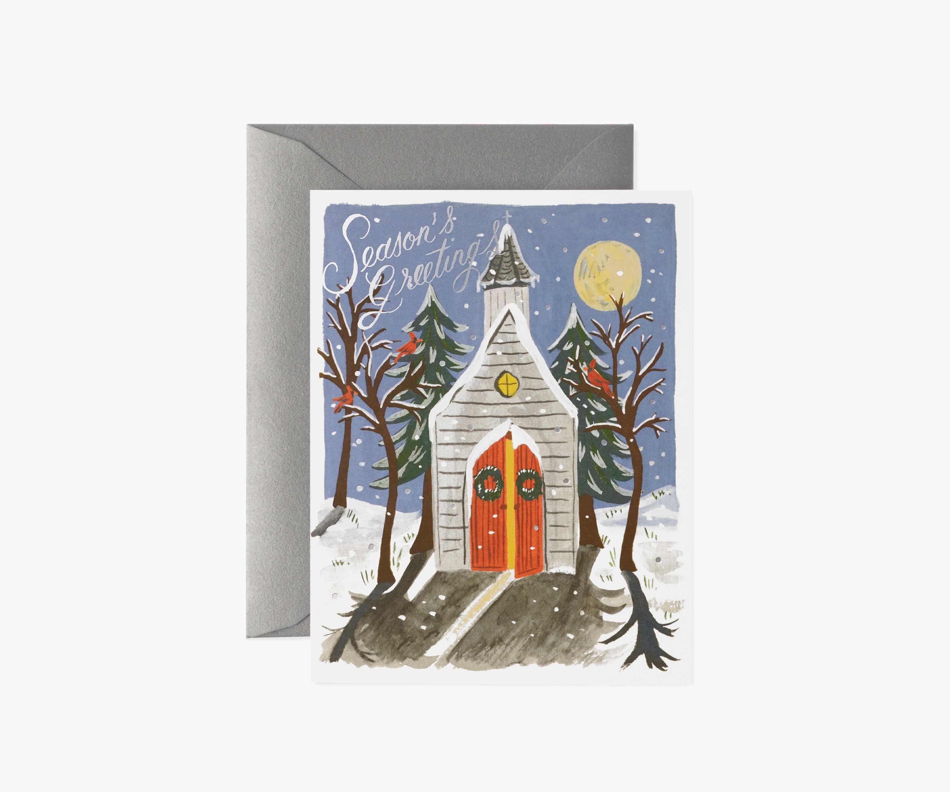 Winter Chapel Greetings Holiday Cards - Boxed Set